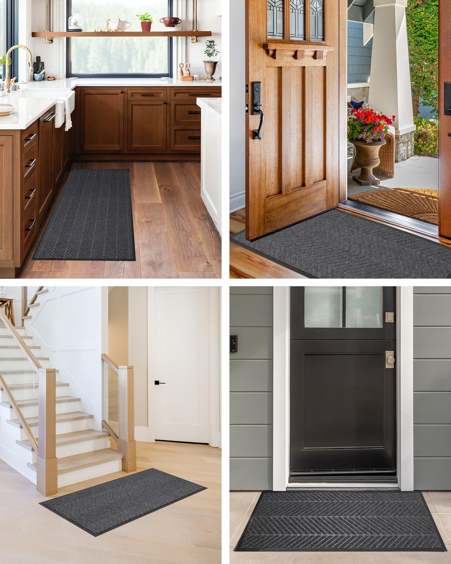 Front Door Mat Indoor Outdoor Entrance, 5' x 7' Heavy Duty Doormat for Entryway, Absorbent Low Profile Welcome Mats Non-Slip, Trap Dirt Durable Mats for Home, Patio, Garage