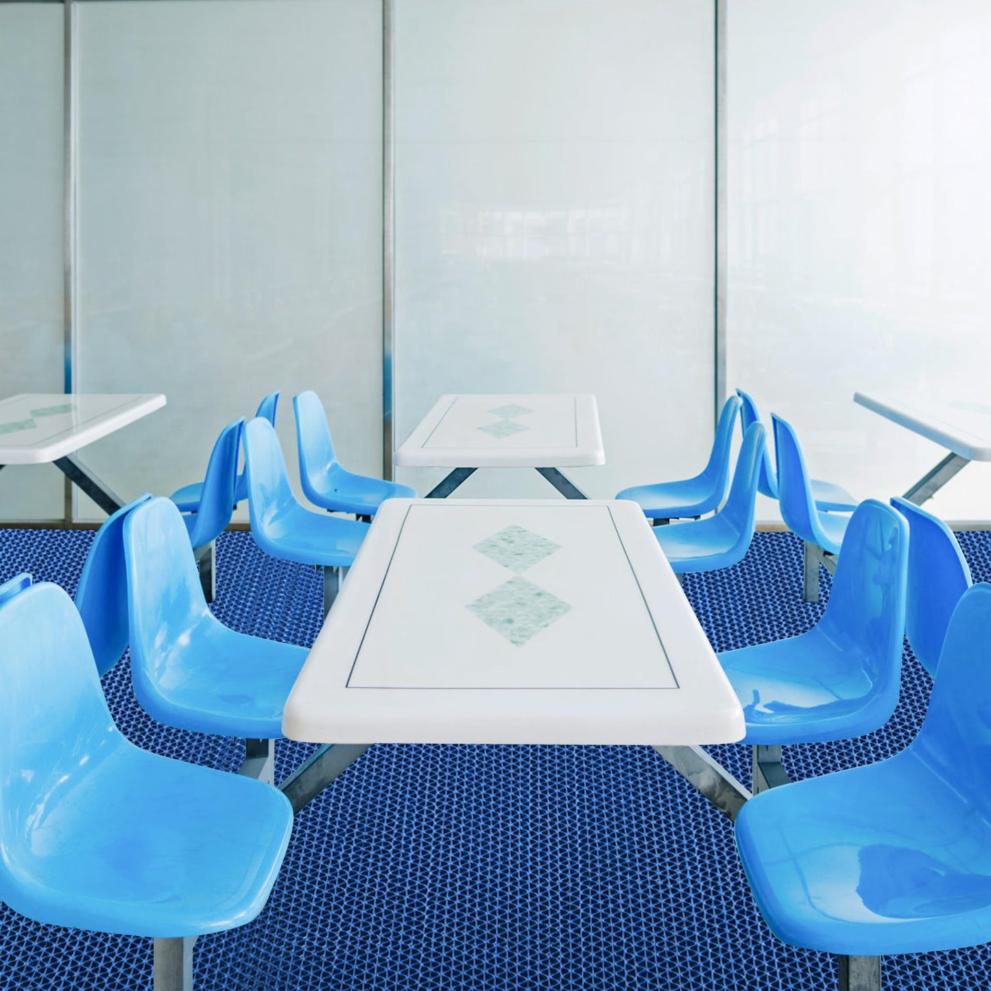 foriy 4'x10' Drainage Floor Mat - Non Slip PVC Mesh Hollow Mat, 1/5" Thick for Commercial Kitchen, Pool, Bathroom, Restaurant, Garage - Wet Area Anti Fatigue Mat (Blue, 4'x10')