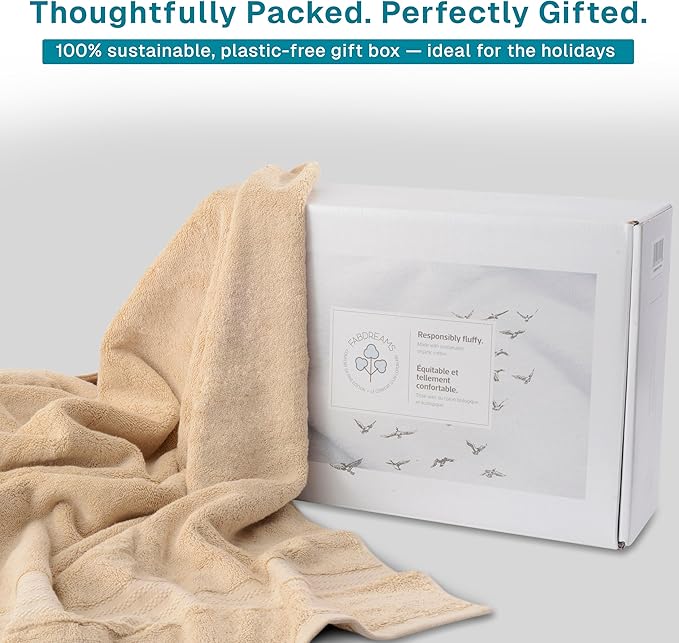 Fabdreams 100% Organic Cotton Bath Towel Set of 6 700 GSM Hotel Premium Plush