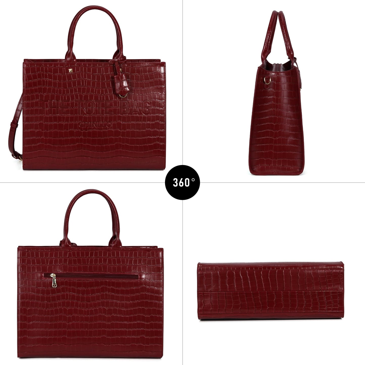 Chinllo Tote Bag for Women Top Handle Satchel Purse and Handbags Compartment with Shoulder Strap (D.Red-Lc)