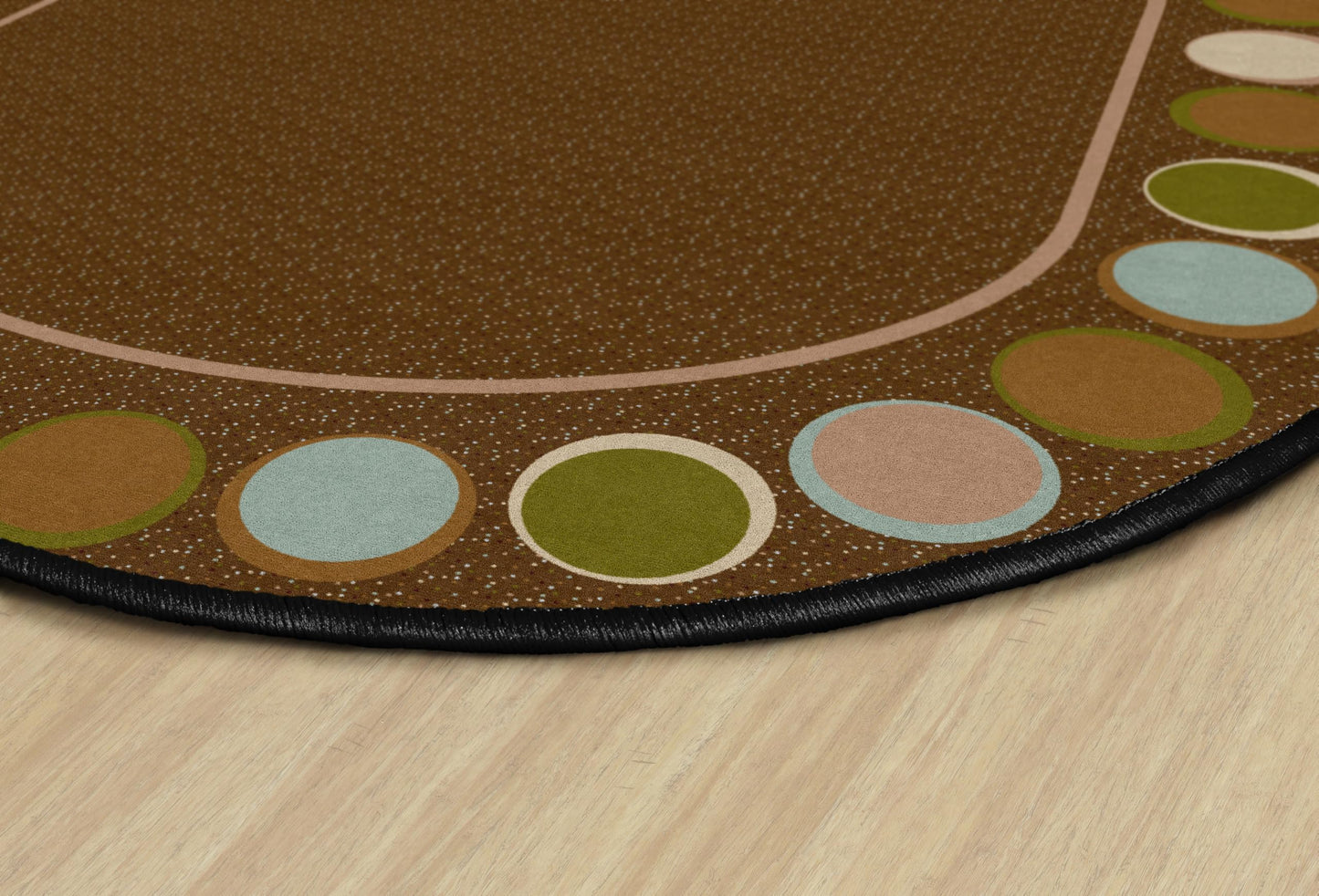 Flagship Carpets Sitting Spots Classroom Educational Oval Area Rug for Kids and Teachers, Durable Quality for Schools, Preschool, Daycare, Learning Centers, and Home, 10'6' x 13'2" - Earthtone