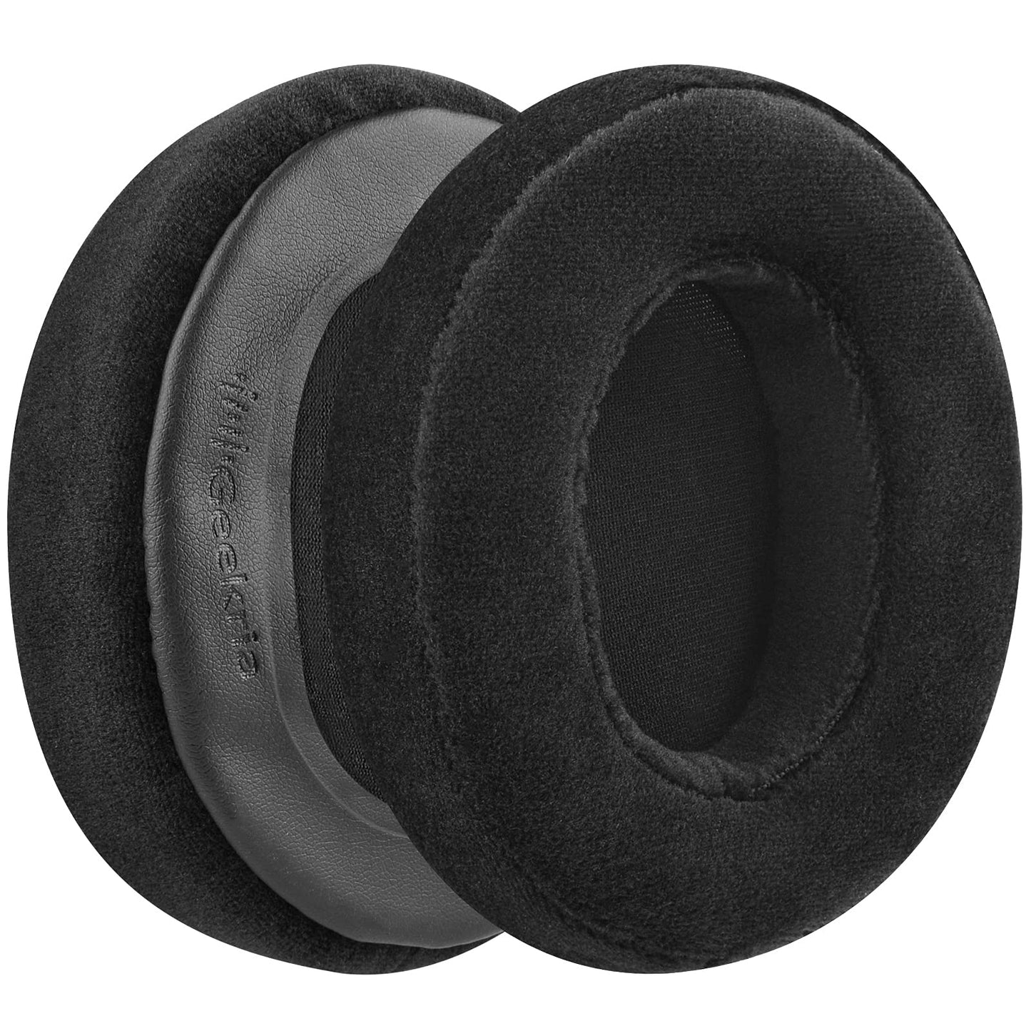 Geekria Comfort Velour Replacement Ear Pads for Audio-Technica ATH-M50X, ATH-M50xBT2, ATH-M40X, ATH-M30X, ATH-M20X, ATH-M10 Headphones, Repair Parts with Video Guide (Black)