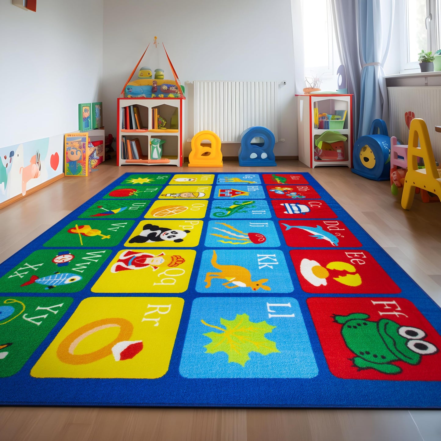 Rugshop Kids Alphabet Educational Learning High Traffic Living Room,Bedroom,Kitchen, Home Office Non Slip Area Rug 5' x 7' Multi