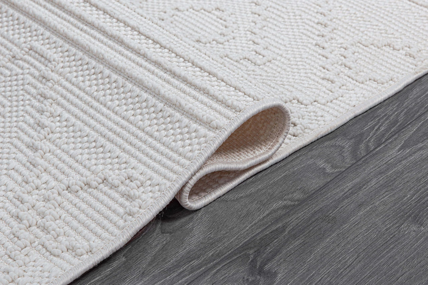 Luul Home Micro Loop Indoor Rug White 6x9 Boho Geometric Neutral Area Rugs for Living Room Soft Luxury Modern Low and High Pile Durable Stain Resistant Non-Shedding Indoor Area Carpet 6 x 9