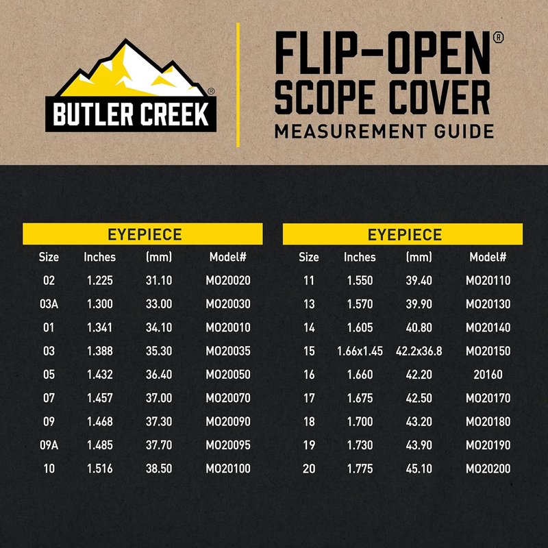 Butler Creek Eyepiece Flip-Open Scope Cover - Durable Protection for Your Optics