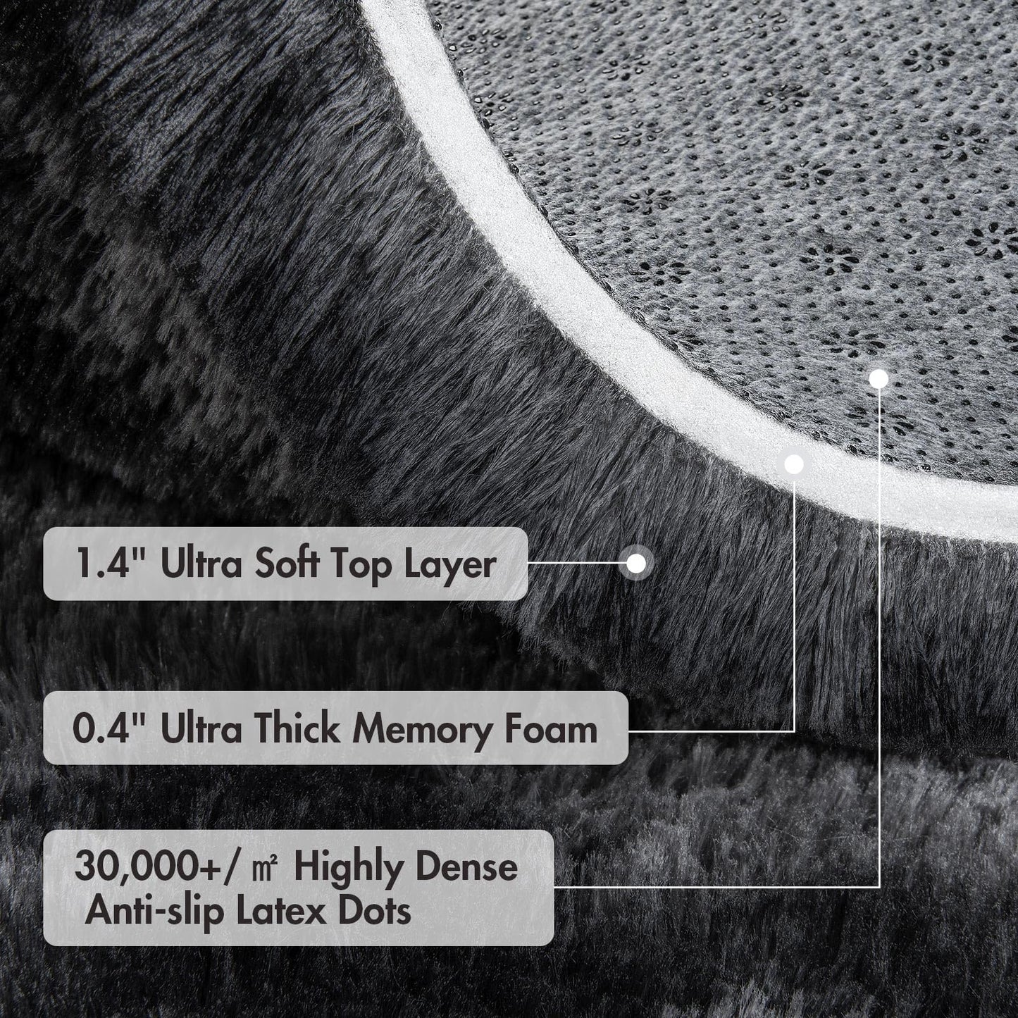 10x14 Ft Extra Large Shag Rugs for Living Room, Ultra Soft Fluffy Furry Area Rugs for Bedroom Indoor Floor, Aesthetic Carpet for Kids Home Decor (Dark Grey)