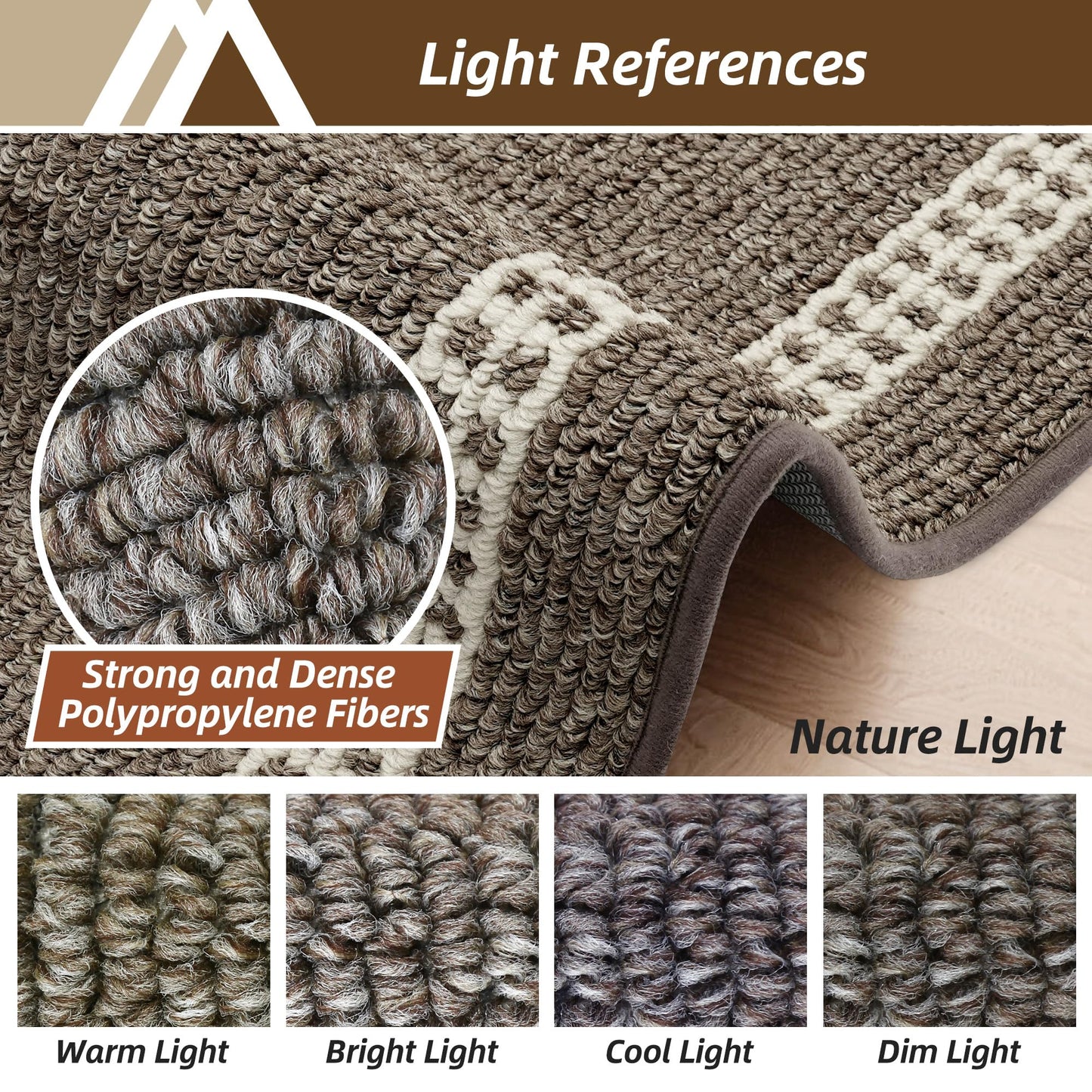 COSY HOMEER Kitchen Rugs Non-Slip 20x30/20x48 Inch Thick Polypropylene Standing Mat for Home Machine Washable, Brown