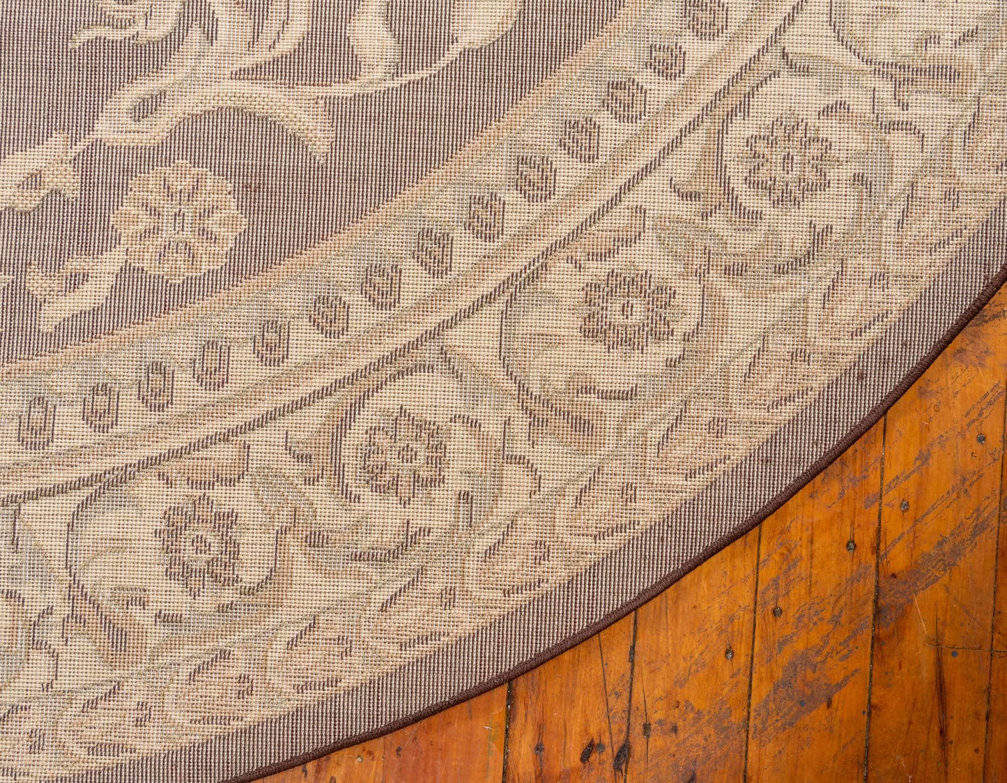 Unique Loom Versailles Collection Traditional Classic Medallion Floral Motif Area Rug (6' 0 x 6' 0 Round, Brown/ Ivory)