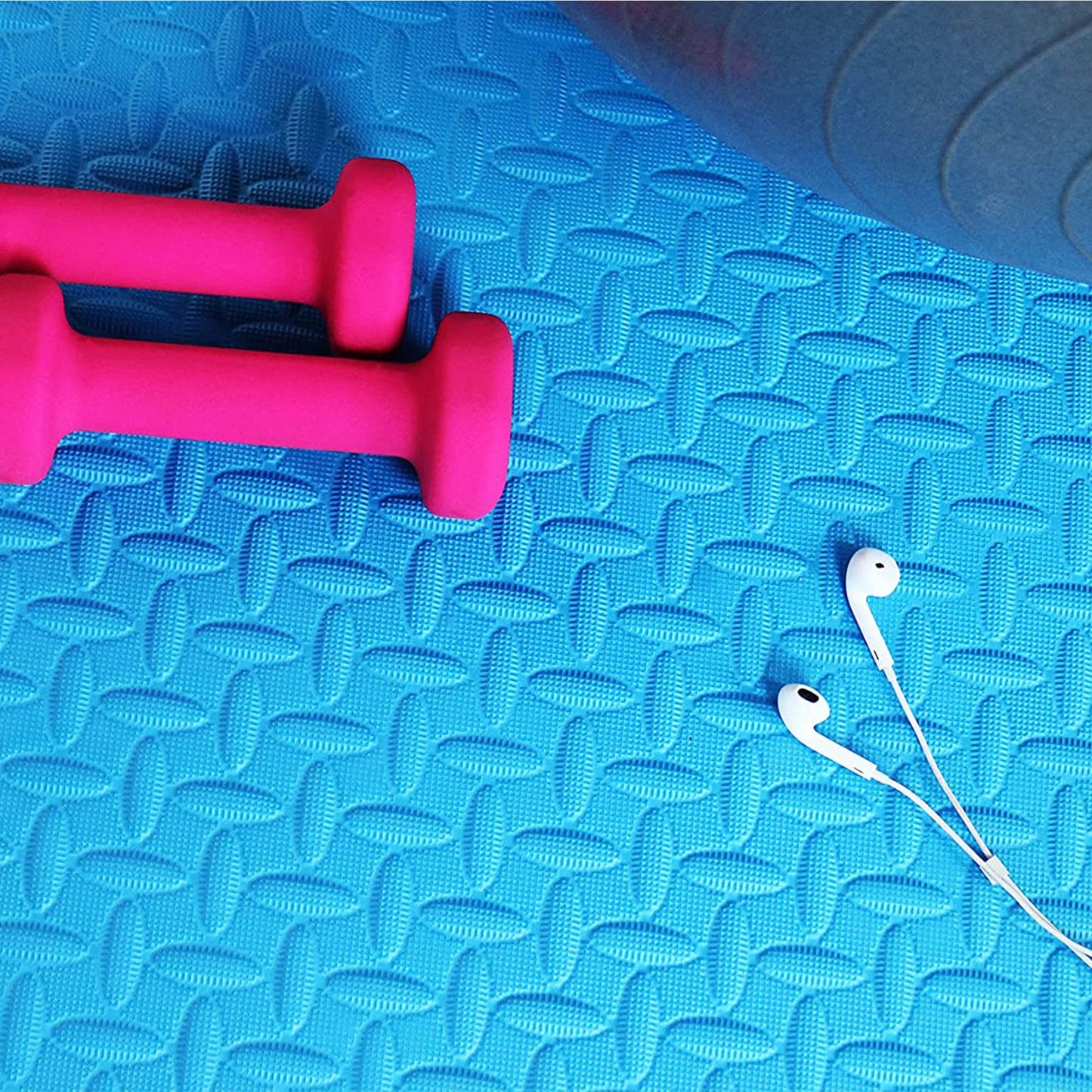 BalanceFrom Puzzle Exercise Mat 3/4" Thick, EVA Interlocking Foam Floor Tiles for Home Gym, Mat for Home Workout Equipment, Floor Padding for Kids, Blue, 24 in x 24 in x 3/4 in, 96 Sq Ft - 24 Tiles