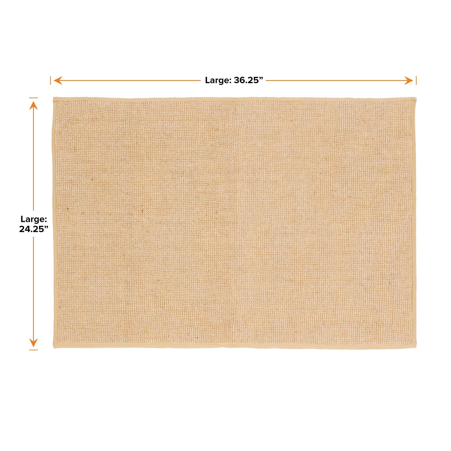Neater Pets Jute Cat Litter Trapping Mat - Catches Spilled Litter Mess from Kitty Litter Box to Protect Floors, Soft on Cats Paws, Anti-Skid Backing, Easy to Clean, Beige, 24" x 36"