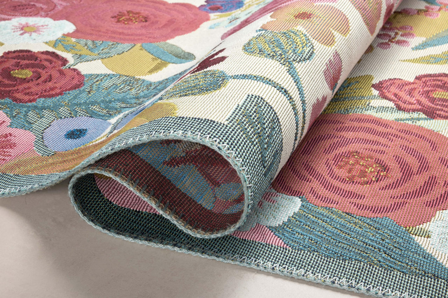 Loloi Rifle Paper Co. Perennial Collection Garden Party PRN-04 Rose/Multi 6'-7" x 9'-4" Indoor/Outdoor Area Rug