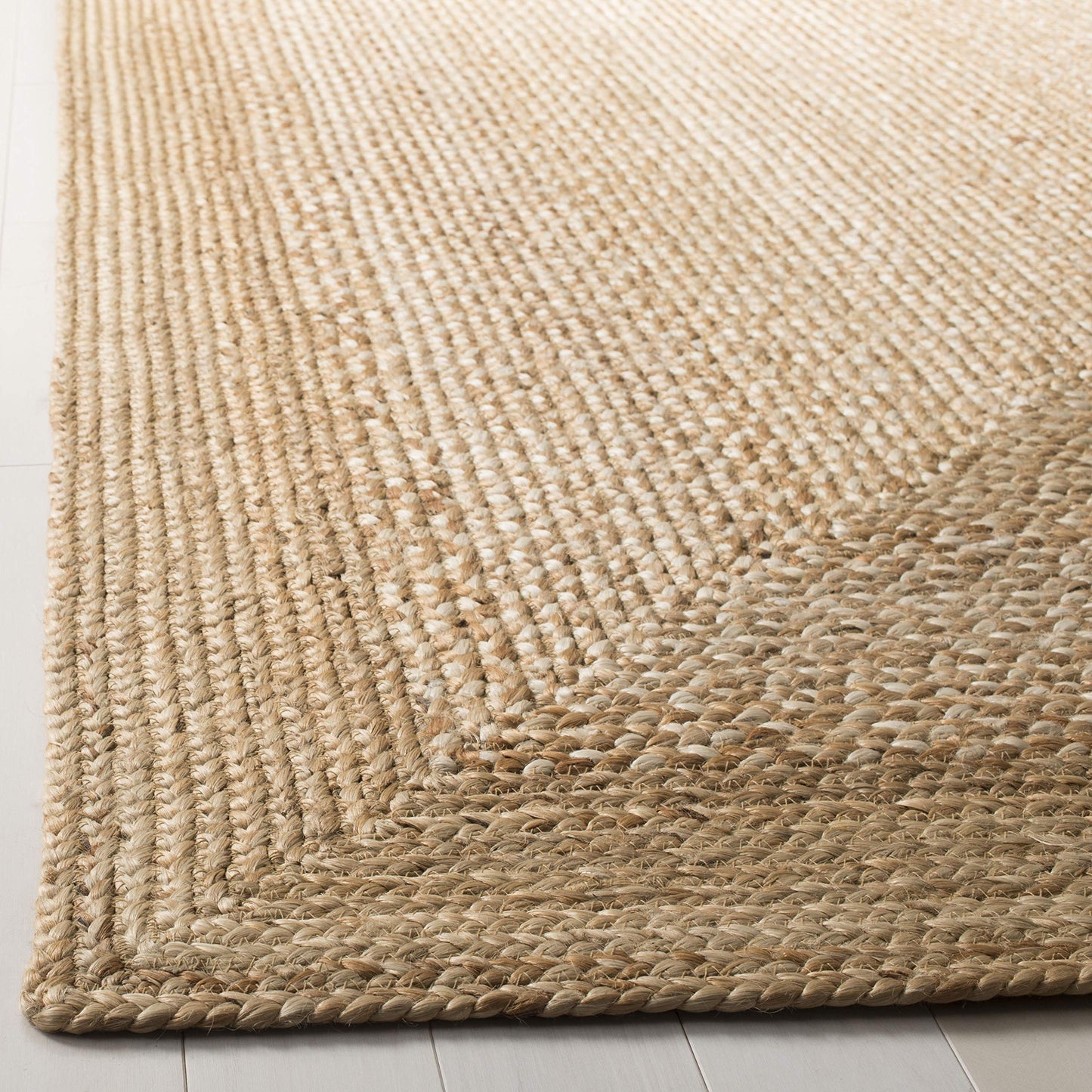 SAFAVIEH Natural Fiber Collection Area Rug - 4' Square, Natural & Ivory, Handmade Farmhouse Boho Coastal Rustic Jute, Ideal for High Traffic Areas in Living Room, Bedroom (NF885B)