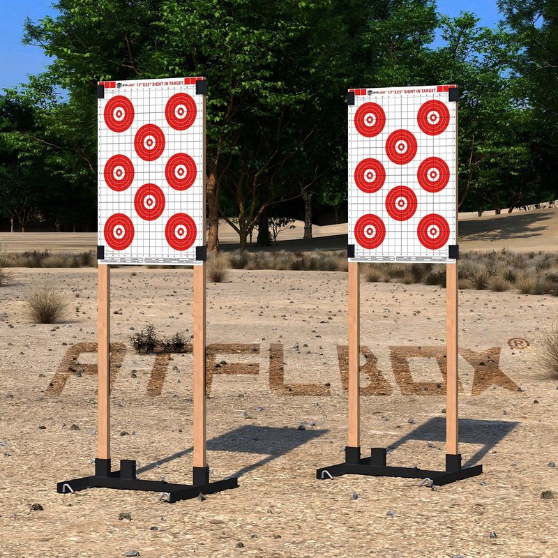 Atflbox Sight in Shooting Range Paper Target, 17X25 Inch Paper Red Bullseye Shooting Targets Suitable for Handgun, Rifle, Pellet Gun, Airgun, BB Guns, Airsoft (25 Pack)