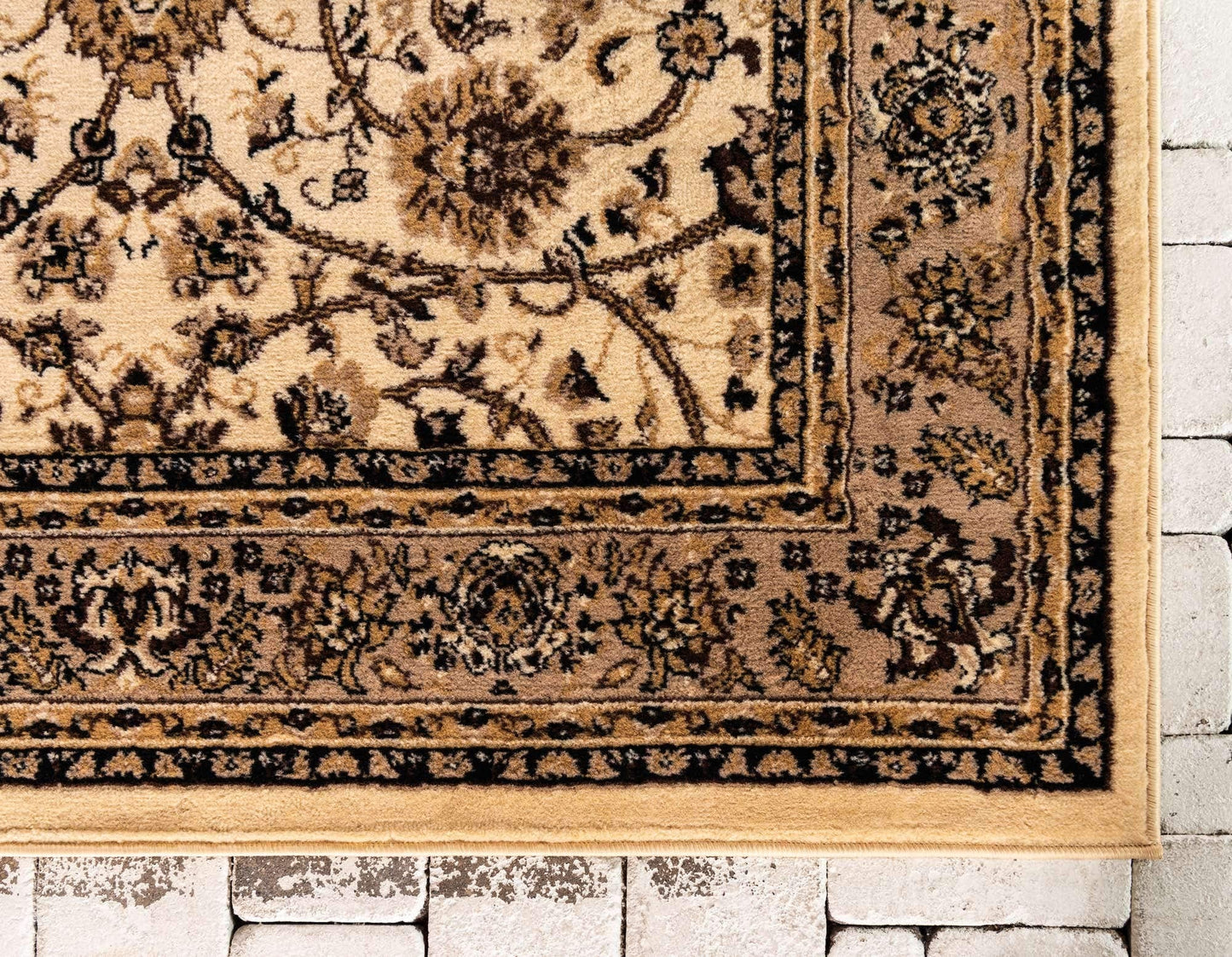 Unique Loom Sialk Hill Collection Area Rug - Washington (5' 3" x 8' Rectangle Ivory/Black)