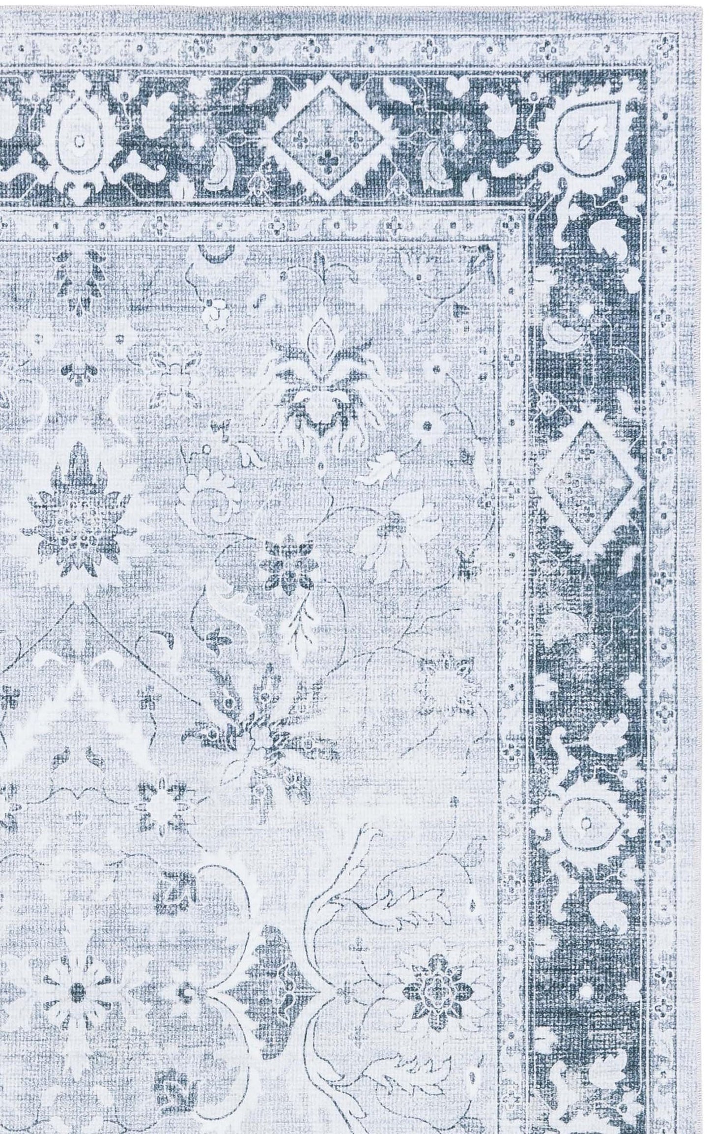 SAFAVIEH Washable Rug Arizona Collection - 3' x 5', Light Grey & Grey Green, Slip Resistant & Easy to Clean, Ideal for Living Room, Entryway, Foyer, Kitchen, Bedroom (ARZ118F)