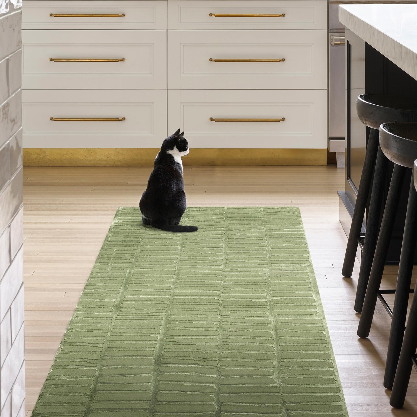 Nuloom Kailani Green, 3' x 5', Geometric, Soft and Cozy, High Traffic, Stain Resistant, Easy Clean, Durable Washable Area Rug for Bedroom, Living Room, Dining Space, Den, Foyer, Entryway