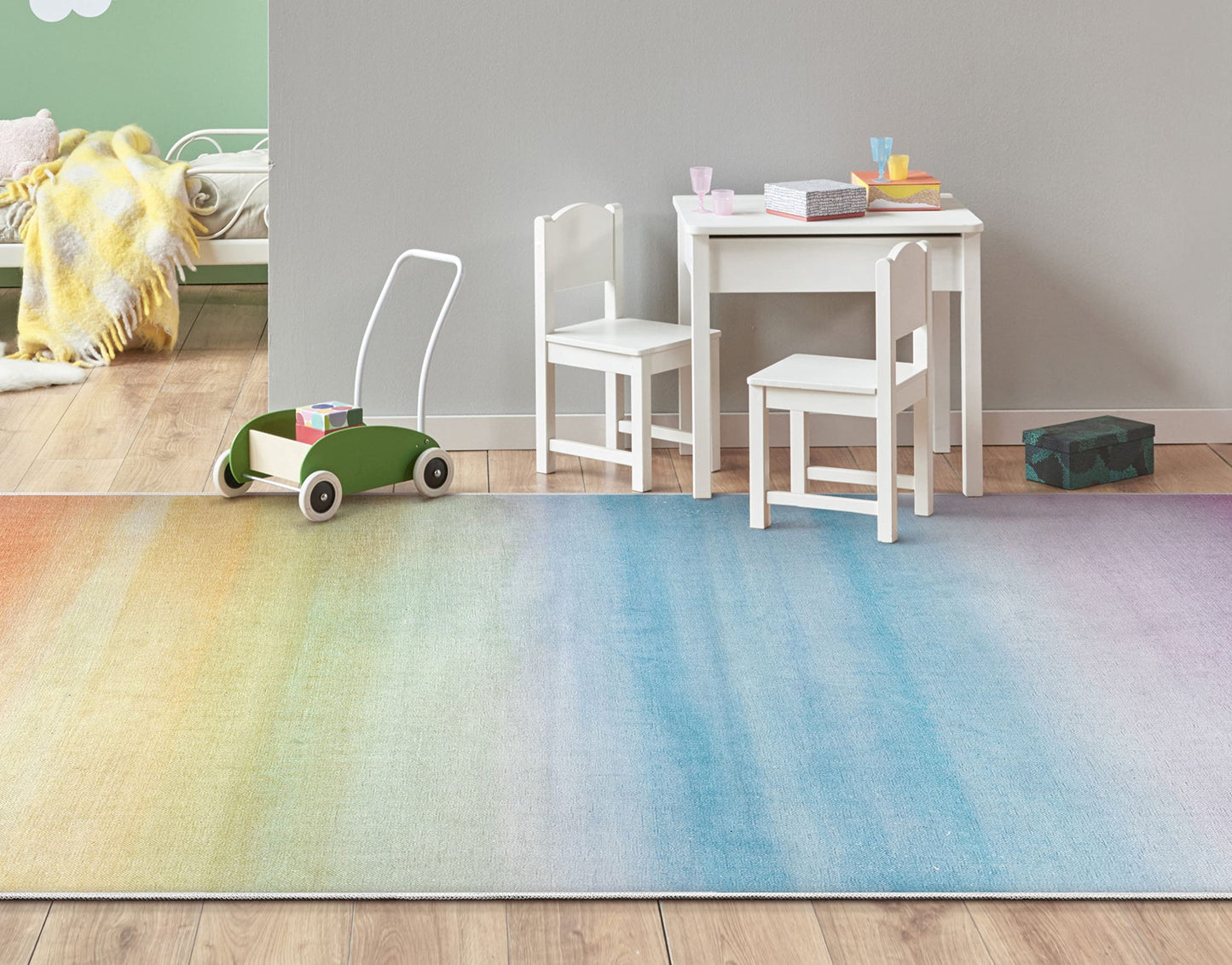 Well Woven Kids Rugs Sunrise 3'3" x 5' Multi Color Modern Printed Machine Washable Area Rug
