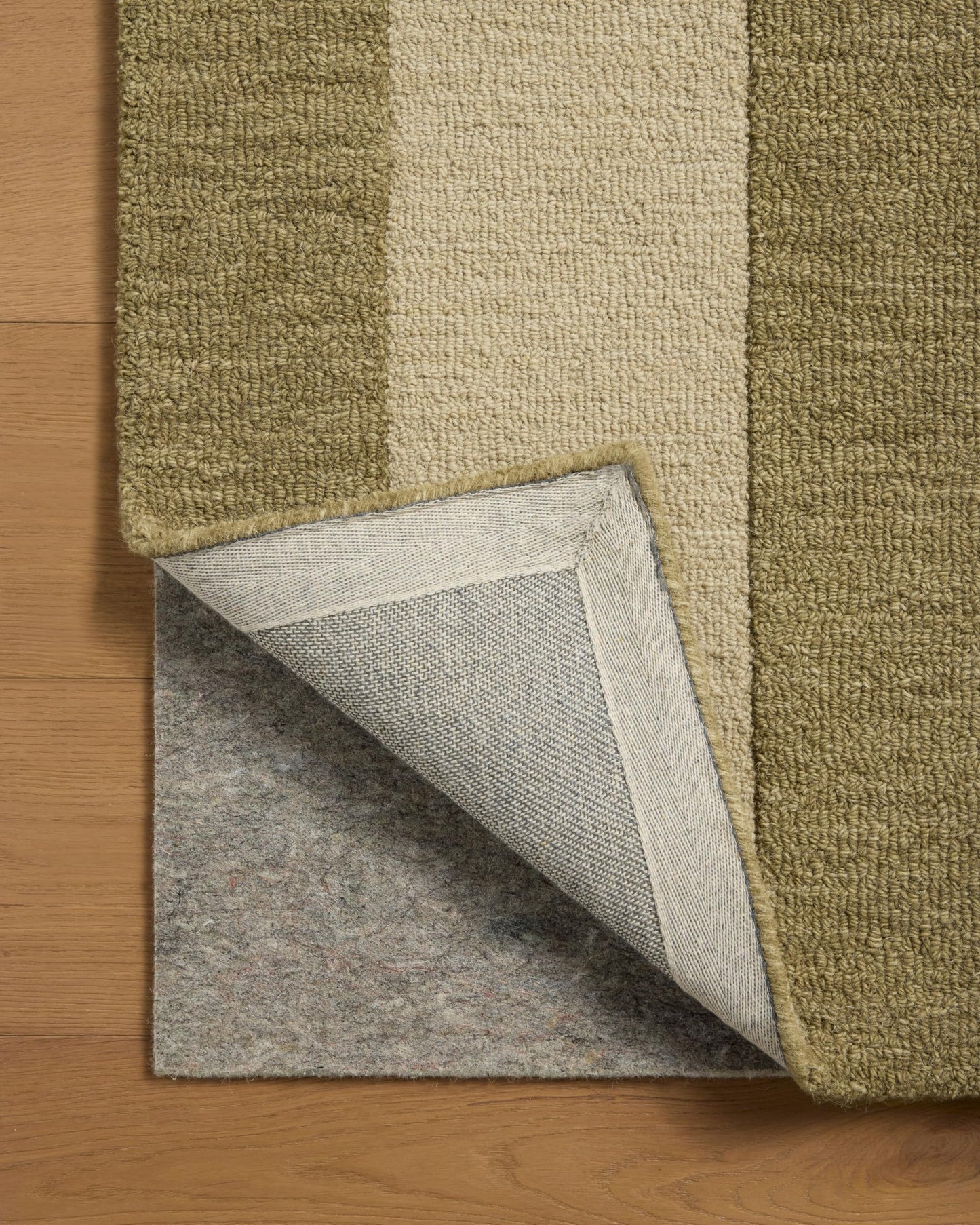 Loloi Leanne Ford Craven Collection CVN-01 Light Olive/Oatmeal 2'-6" x 7'-6" Runner Rug Geometrical, Patterned, Neutral, Hallway, Kitchen, Mudroom, and Bathroom