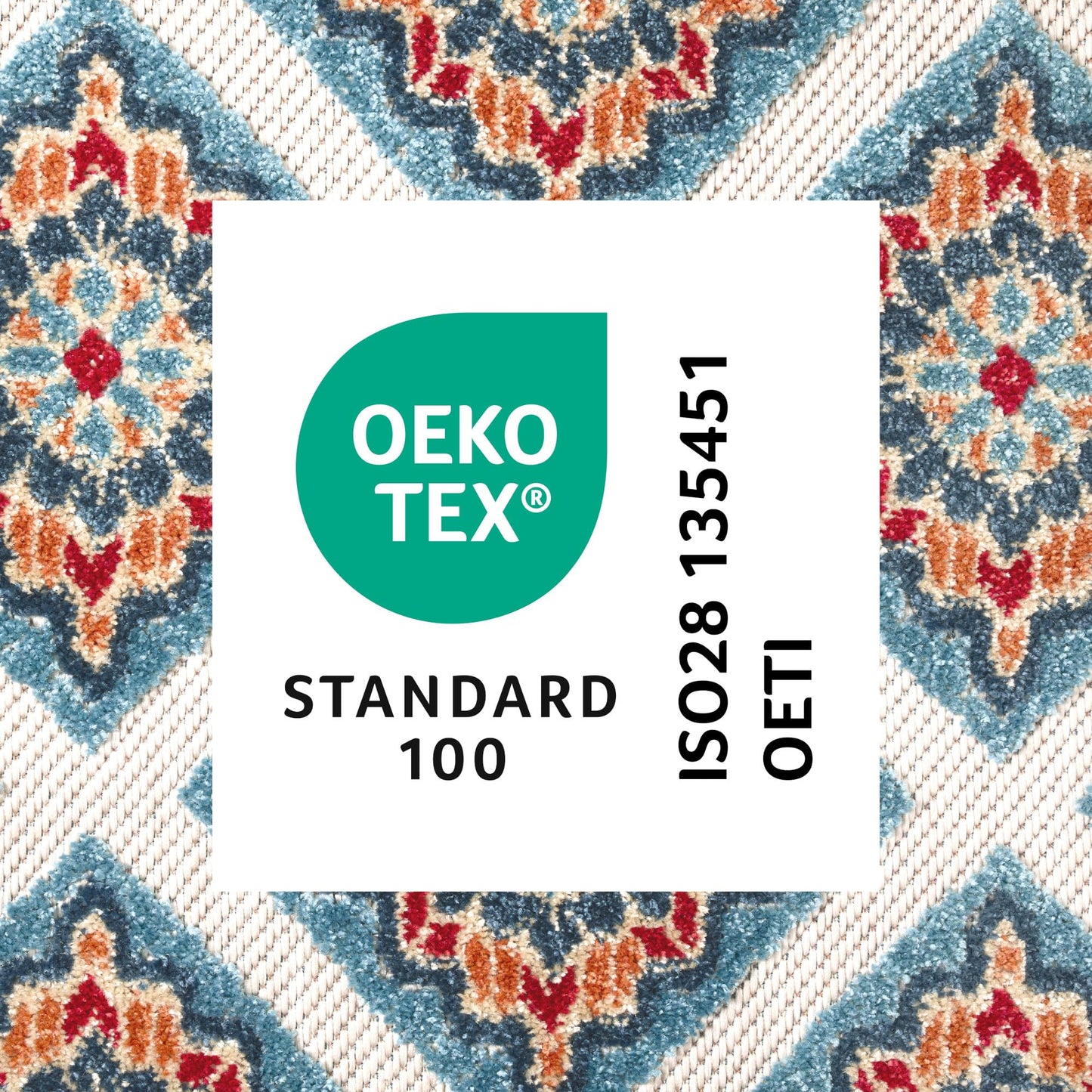 TOWN & COUNTRY EVERYDAY Brooks Retro Geo Indoor Outdoor Area Rug, UV Fade Resistant, High-Low Pile, Red/Mutli, 5'2"x7'2"