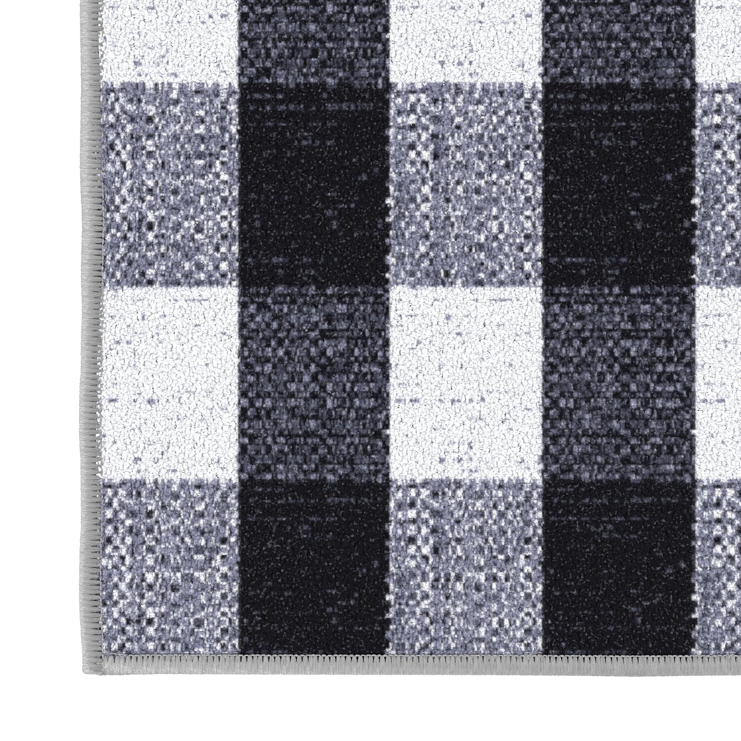 Ottomanson 1'10.5" x 6' Kitchen Runner Rug – Non Slip Stain Resistant Low Pile Kitchen Floor Mat for Sink, Laundry Room, Hallway & Bathroom, Checkered Black/White
