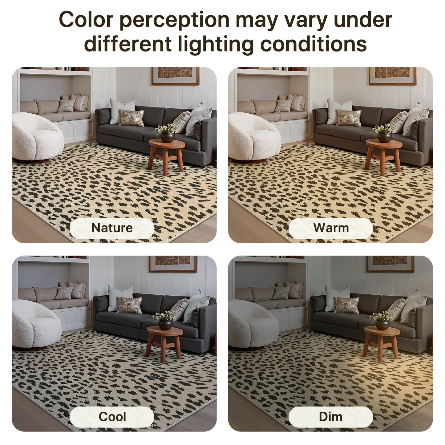 Bavni Leopard Rugs Cheetah Print Rug 5x7 Area Rugs Washable for Living Room Animal Rug Ultra-Thin Non Slip Cool Cute Girly Carpet Bedroom Dining Room Dorm Home Office, Light Brown