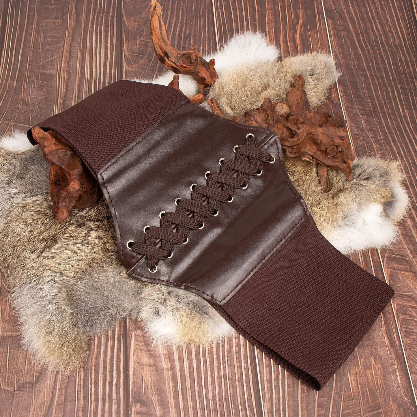 SUMGOGO Renaissance Belt Pouch Waist Phone Bag Potion Bottle Skirt Hike Hook Corset Retro Medieval Festival Costume Accessories (Brown, M-Waist/31.5"-38")