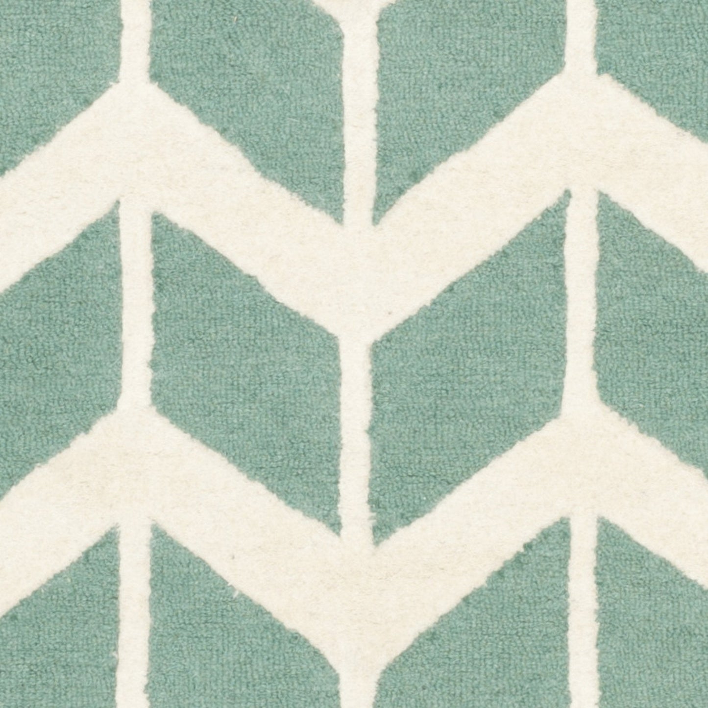 SAFAVIEH Cambridge Collection Area Rug - 6' x 9', Teal & Ivory, Handmade Chevron Wool, Ideal for High Traffic Areas in Living Room, Bedroom (CAM718T)