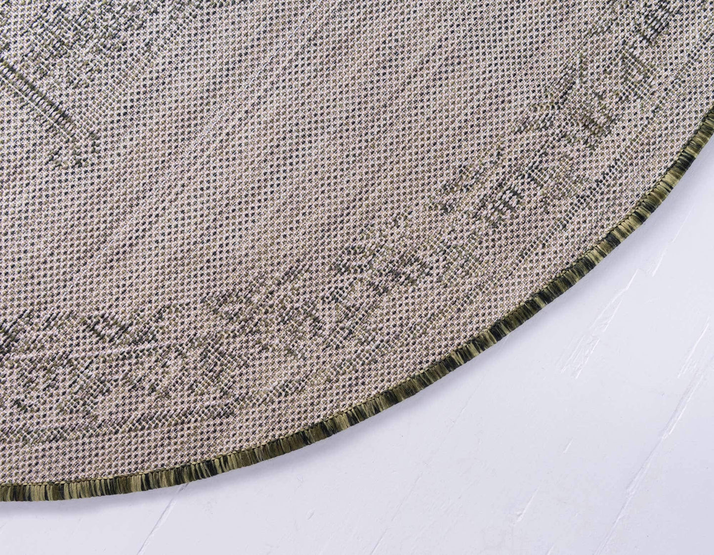 Unique Loom Outdoor Traditional Collection Area Rug - Antique (4' 1" Round, Green/ Gray)