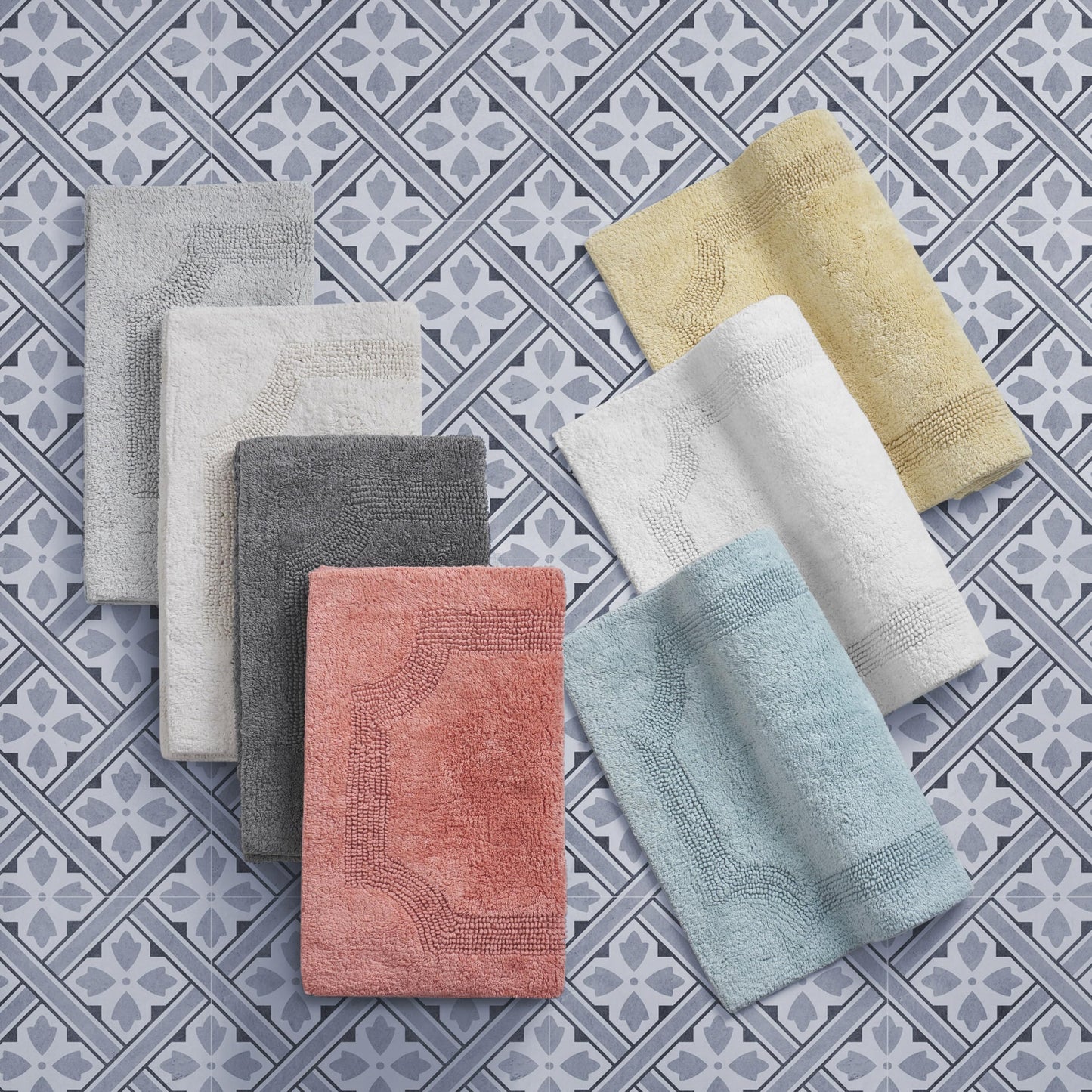 Laura Ashley - Reversible Cotton Bath Mat, Premium Bathroom Décor, Machine Washable Bathroom Rug, Highly Absorbent, 21"x34", Charcoal