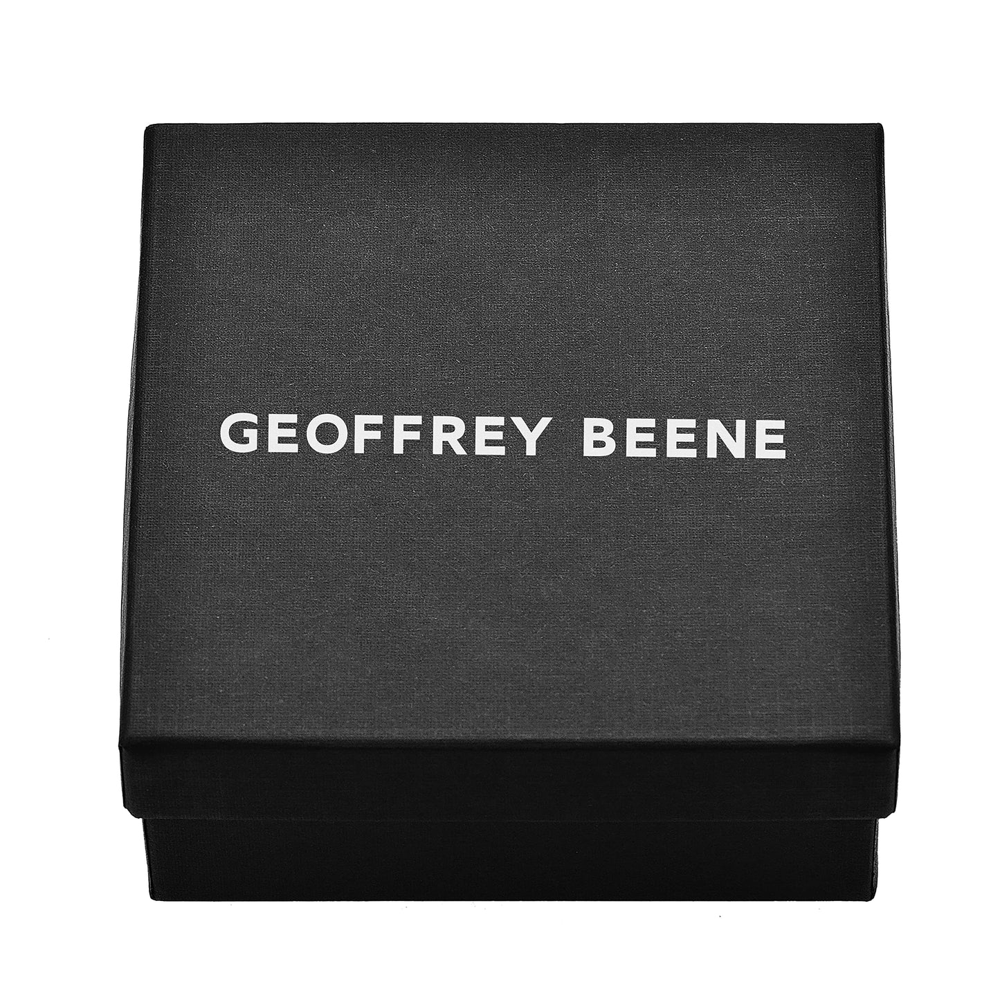 Geoffrey Beene Men's Braided Genuine Leather Knot Bracelet with Stainless Steel Closure (Black, 8.5")