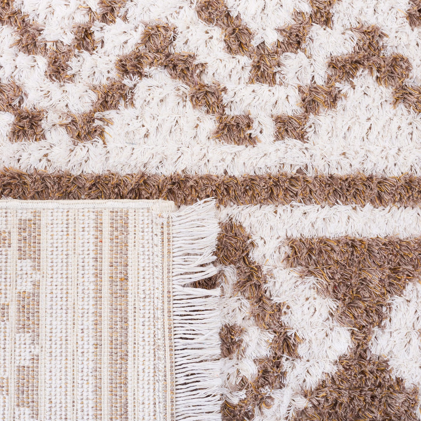 SAFAVIEH Area Rug 8x10 - Augustine Collection - Large - Taupe & Ivory, Cotton Moroccan Boho Tribal Fringe Design, Easy Cleaning, Ideal for Living Room, Bedroom, Office, Dining Space (AGT849E)