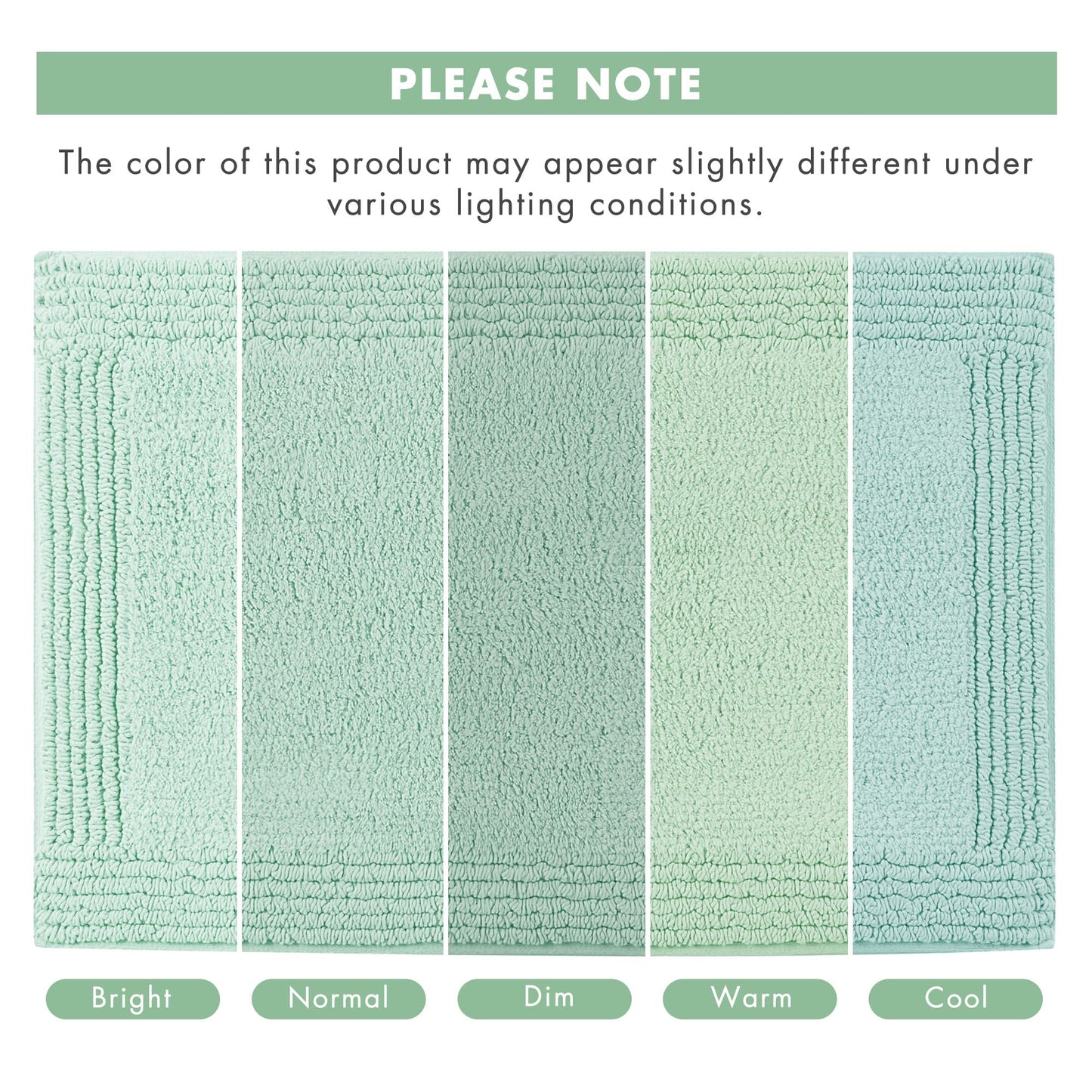 Madison Park Splendor Reversible 100% Cotton Tufted Bathroom Rug-3000 GSM Hotel Quality Luxurious Plush Medium Pile Bath Mat Absorbent, Quick Dry, Shower Room Décor, 17x24 Green