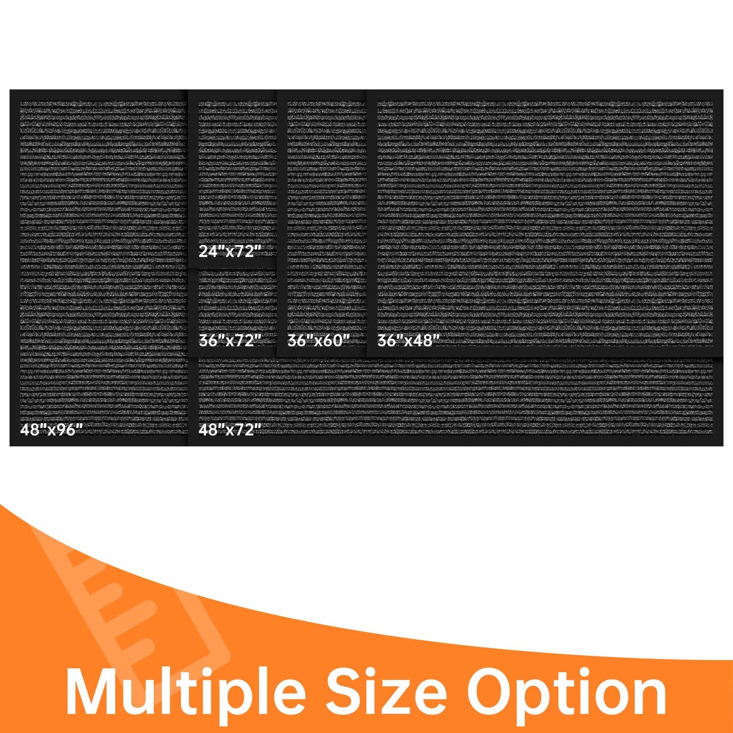 HOMEK Front Door Mat, 4'x8' Indoor Outdoor Door Mat, Commercial Industrial Entrance Doormat, Heavy Duty Welcome Mat, Rubber Backing Non Slip Doormat for Entryway, Grey