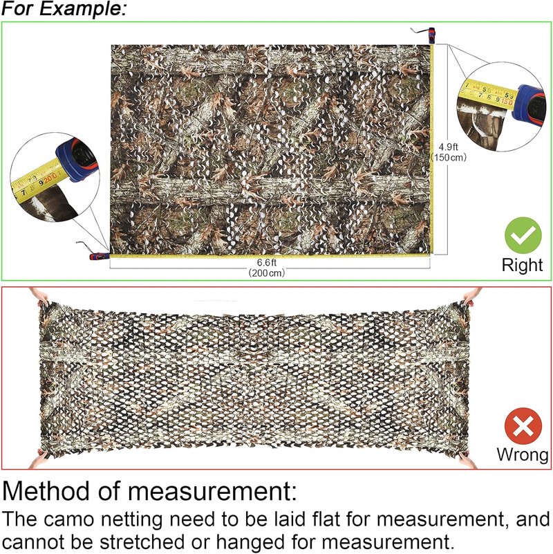 Camo Netting Bulk Roll - Camouflage Ghillie Hunting Blind | Woodland Camo 5x9.8ft for Camping & Decor