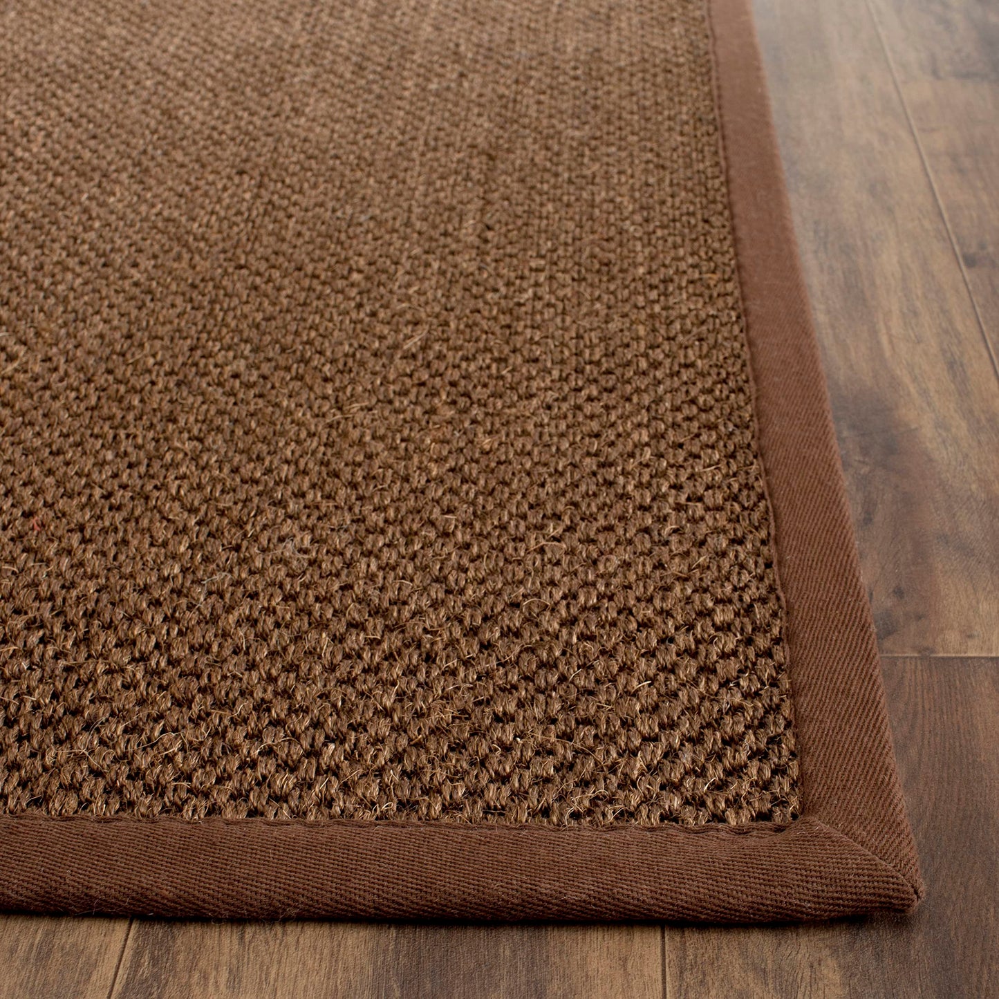 SAFAVIEH Area Rug 3x5 - Natural Fiber Collection - Brown, Sisal, Woven Design with Border (NF443D)