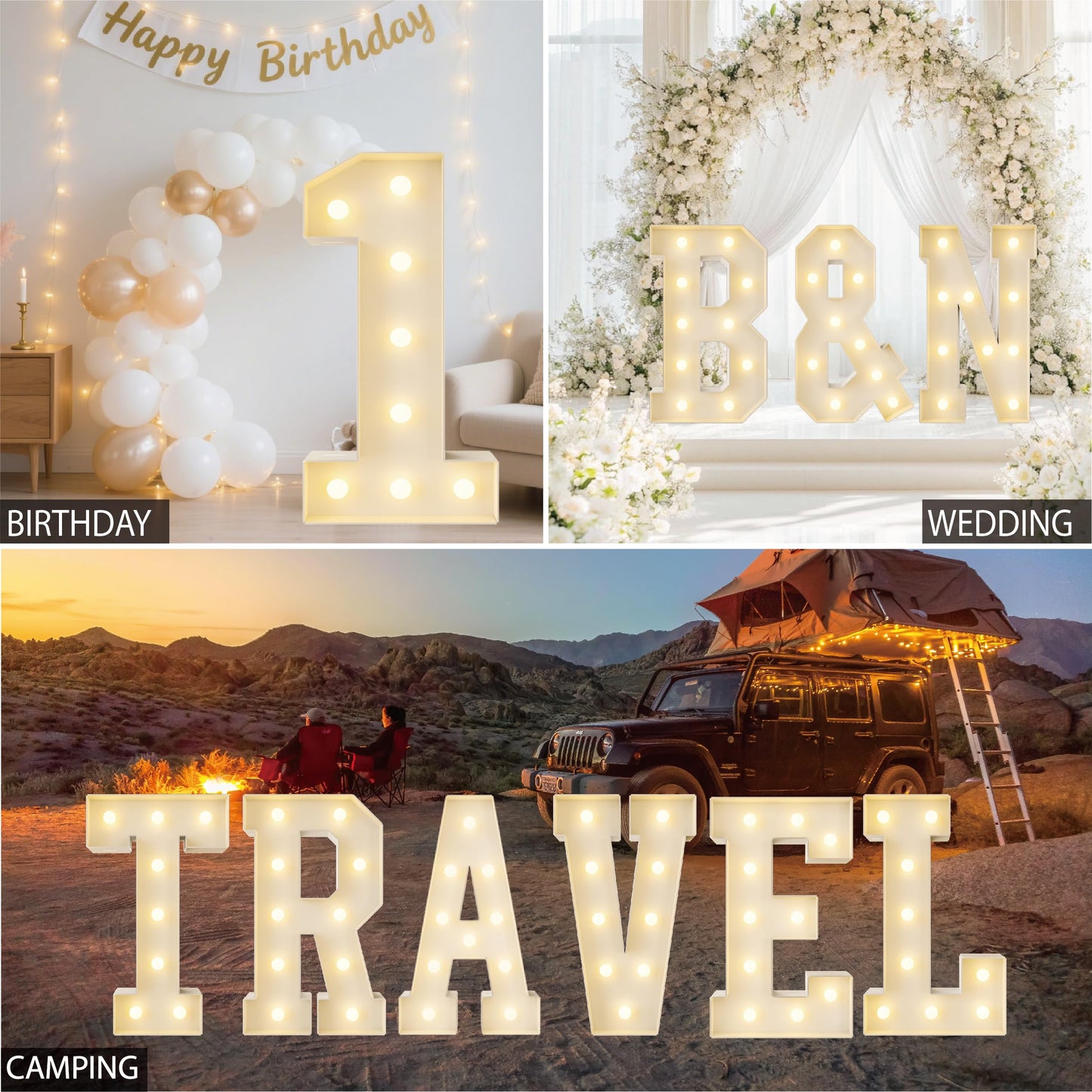 HXWEIYE Big Light Up Letters L,3FT Large Marquee Letters with lights, Mosaic Balloon Frame, Giant Baby Letter for baby shower Birthday Graduation Engagement Party Wedding Christmas Decor (Warm White)