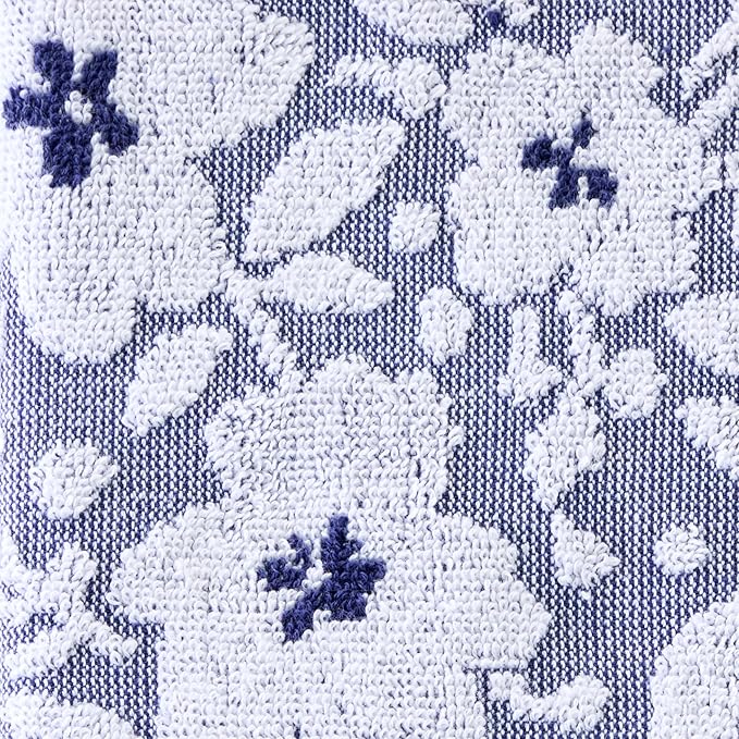 SKL Home Floral Jacquard 100% Cotton 2pc Hand Towel Set, Reversible & Decorative