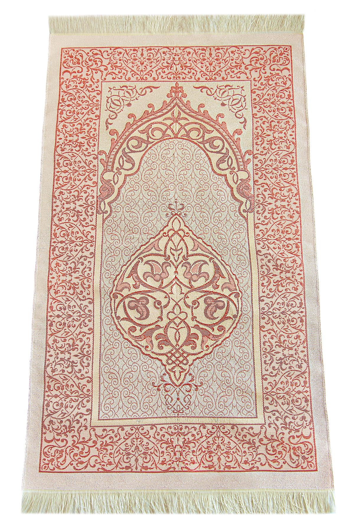 ihvan online Muslim Prayer Rug with 99 Beads Tasbih & Travel Bag, Soft Taffeta Sajadah, Lightweight & Foldable Janamaz, Portable Prayer Mat, Islamic Gift for Eid, Ramadan, Hajj & Umrah, Burgundy