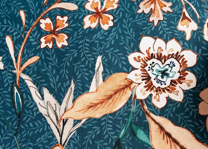 Maison d' Hermine Table Cloth Rectangle Table 100% Cotton 54 x 72 Inches Fall Tablecloth Reusable Everyday Use for Thanksgiving Christmas Decorations Dining Farmhouse Party (Luxury Loft - Dark Teal)