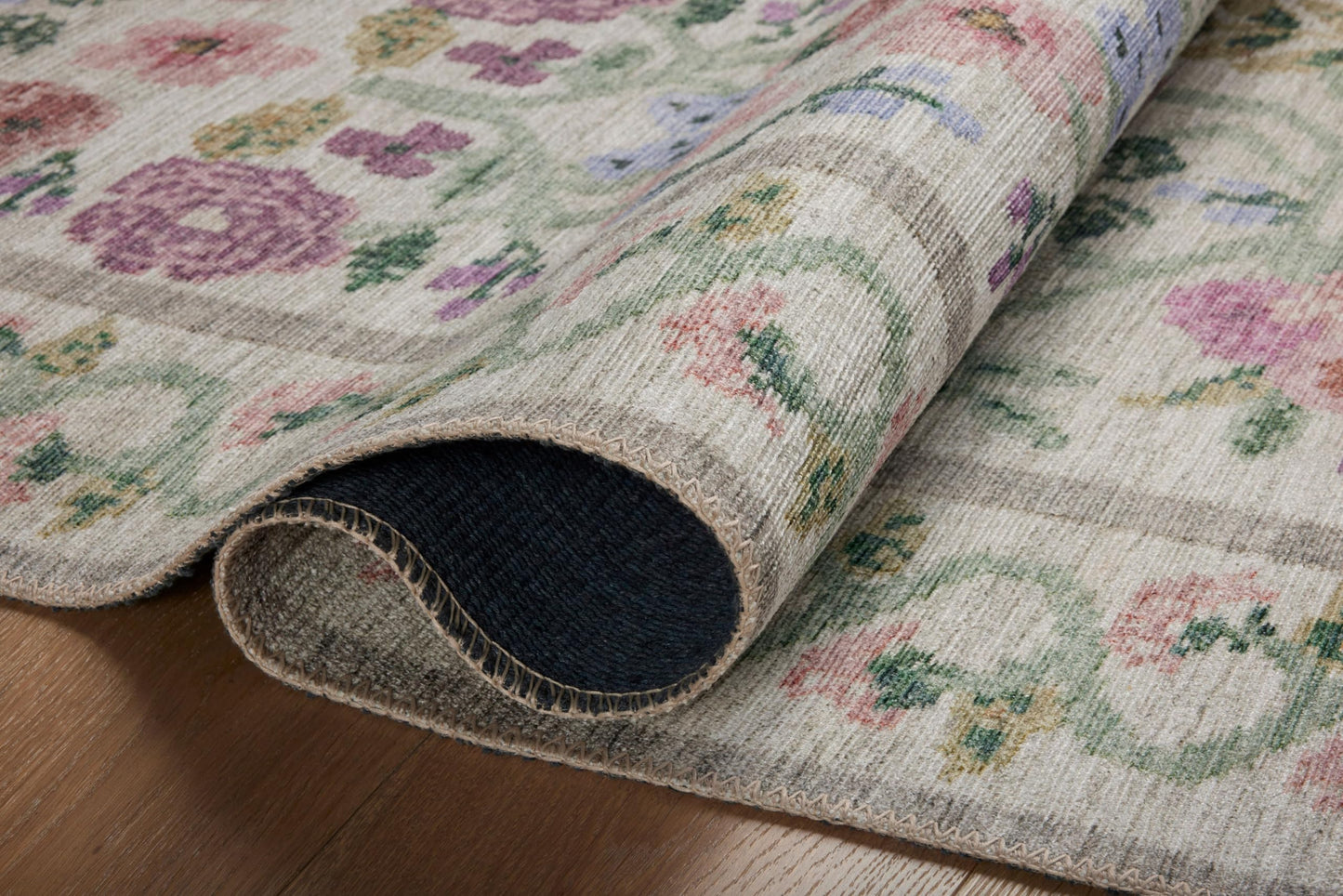 Loloi Rifle Paper Co. Rosa Collection RSA-01 Ivory 5'-0" x 7'-6" Area Rug
