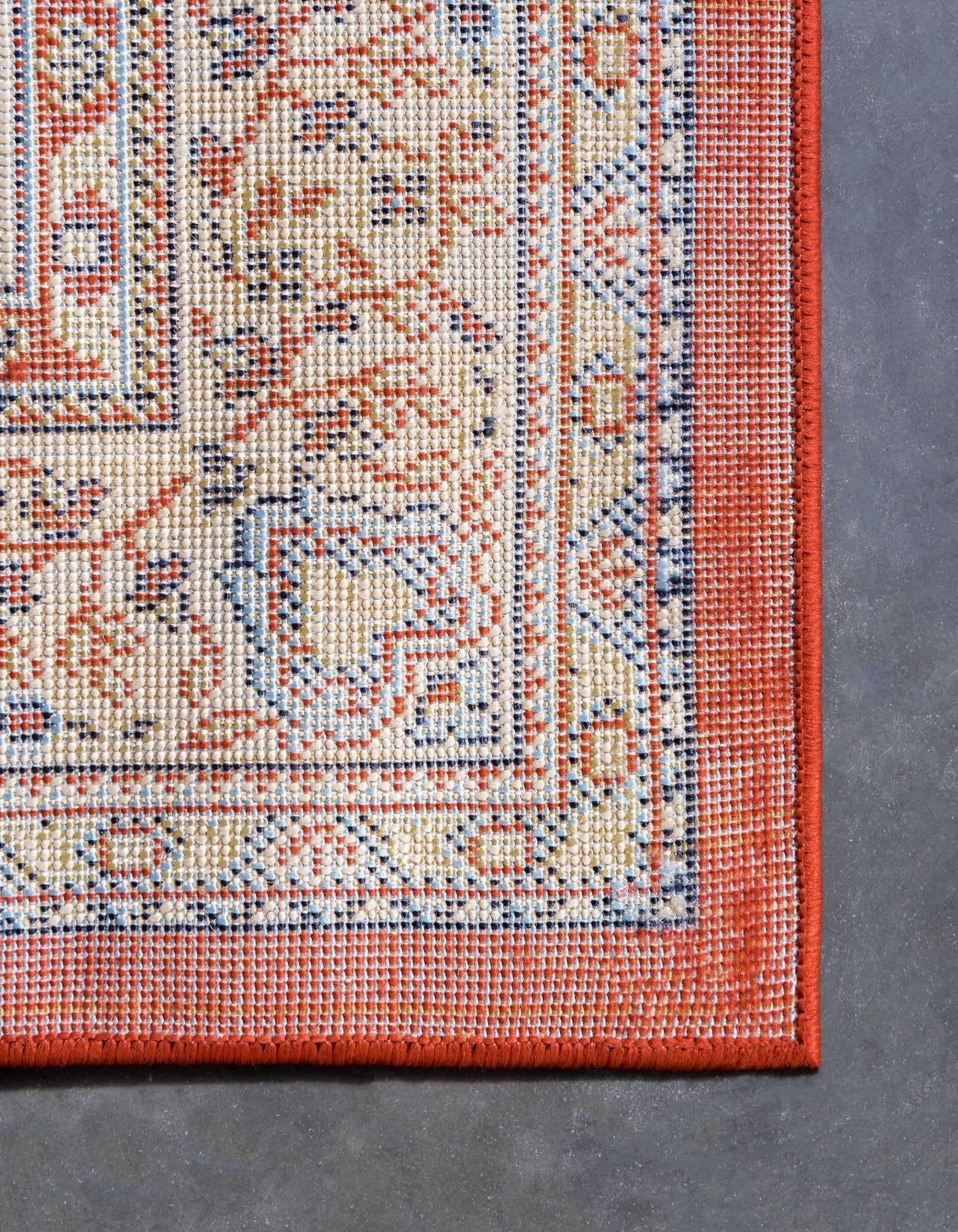 Unique Loom Reza Collection Traditional Persian Style Area Rug, 4 x 6 ft, Terracotta/Ivory