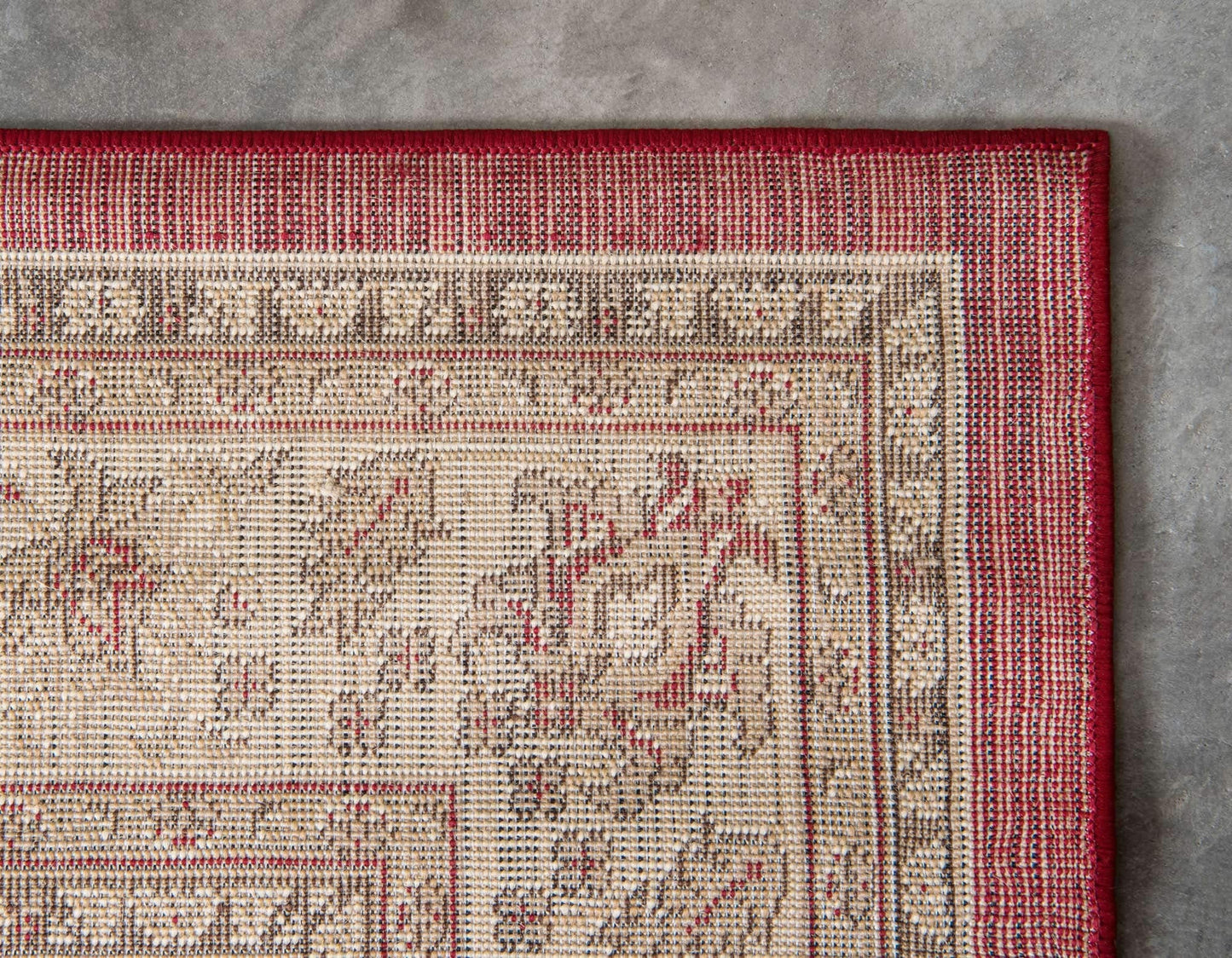 Unique Loom Sialk Hill Collection Area Rug - Washington (9' x 12' Rectangle Burgundy/Cream)