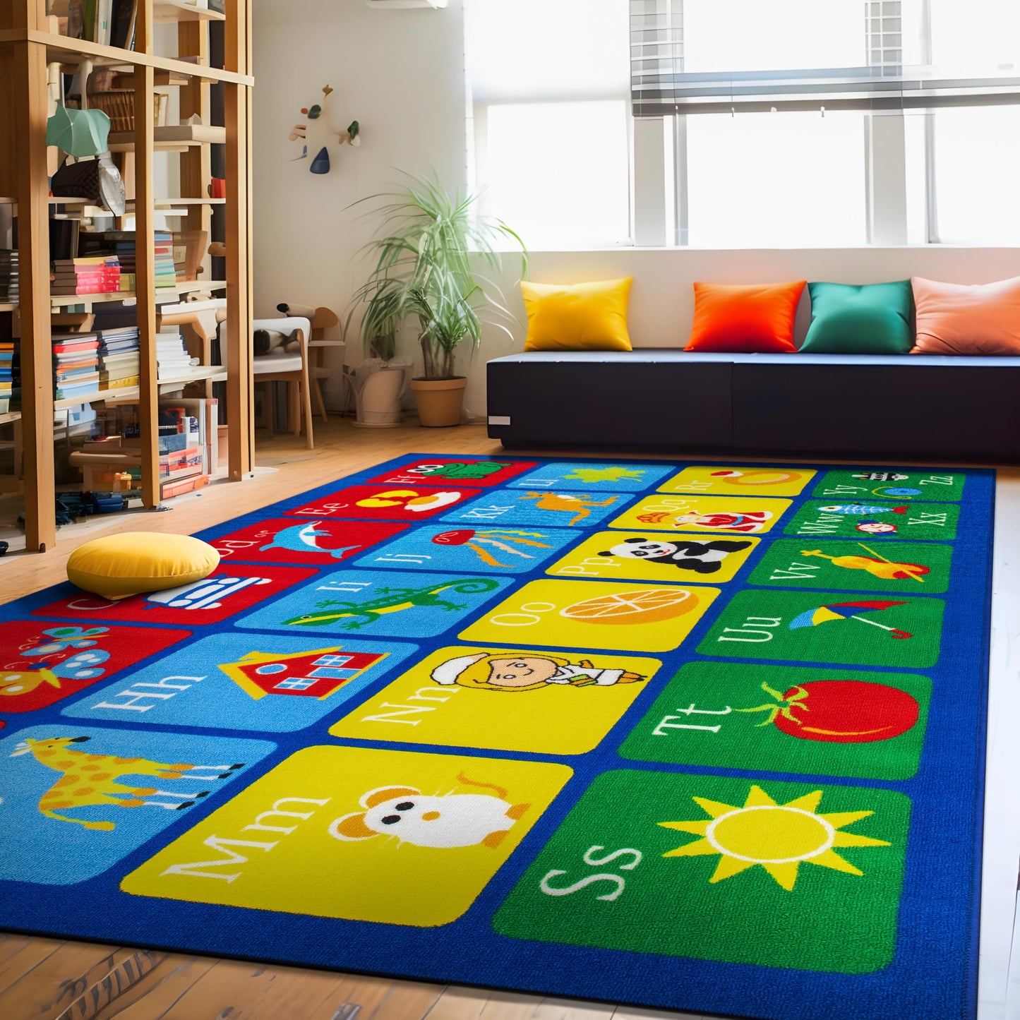 Rugshop Kids Alphabet Educational Learning High Traffic Living Room,Bedroom,Kitchen, Home Office Non Slip Area Rug 3' x 5' Multi