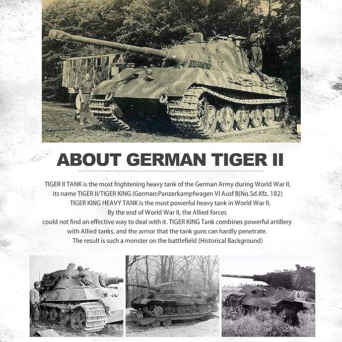 Heng Long RC Tank for Adults 1:16 2.4ghz German Tiger King Henschel Remote Control Tank Model (320-Degree Rotating Turret) RC Tanks That Shoots Military Vehicles Gifts for Age 14+