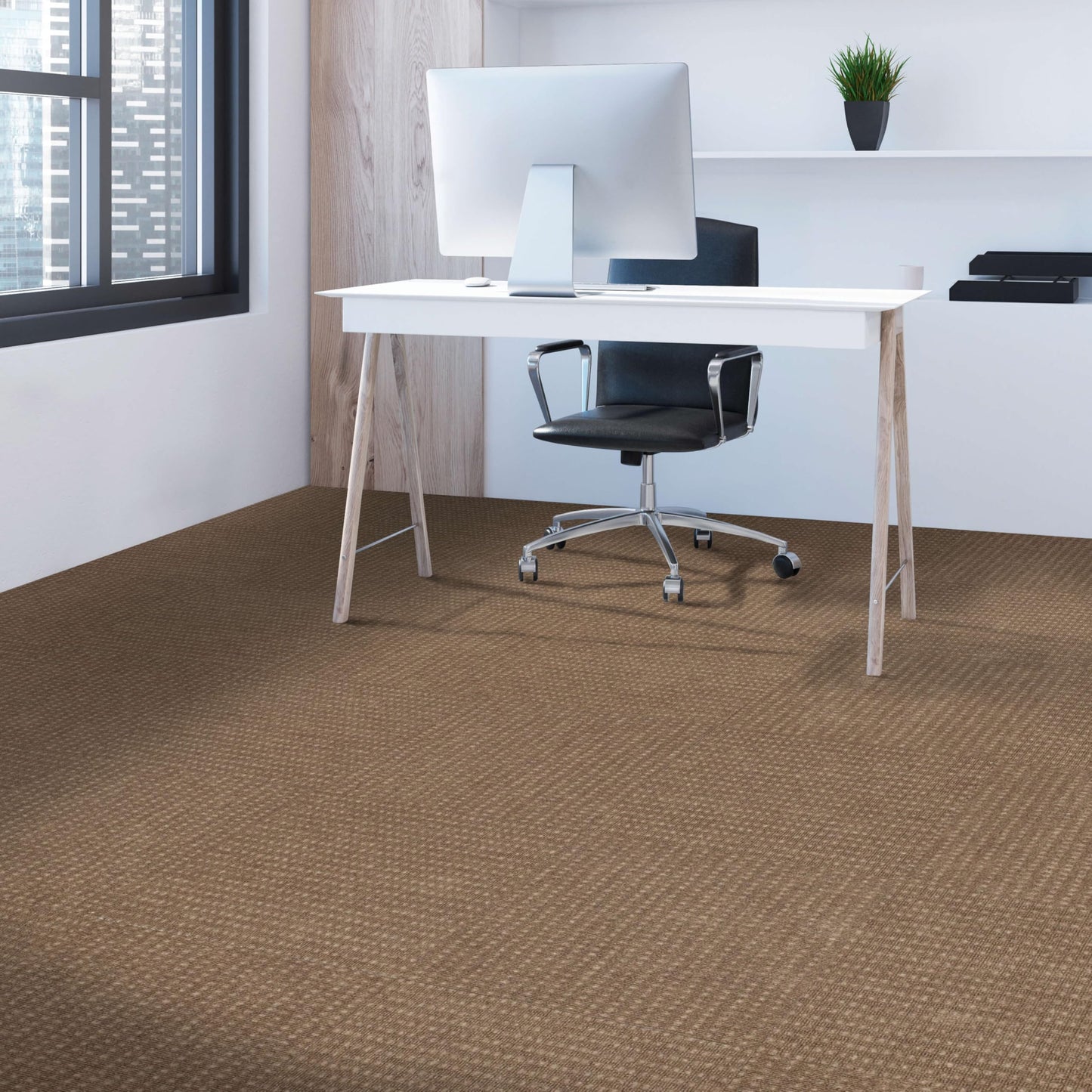 Mohawk Home Peel and Stick Carpet Tiles 18x18 Inch Indoor Outdoor Polyester, Stain Resistant, Easy DIY Install (10 Tiles, 22.5 Sq Ft,Taupe Interlace)