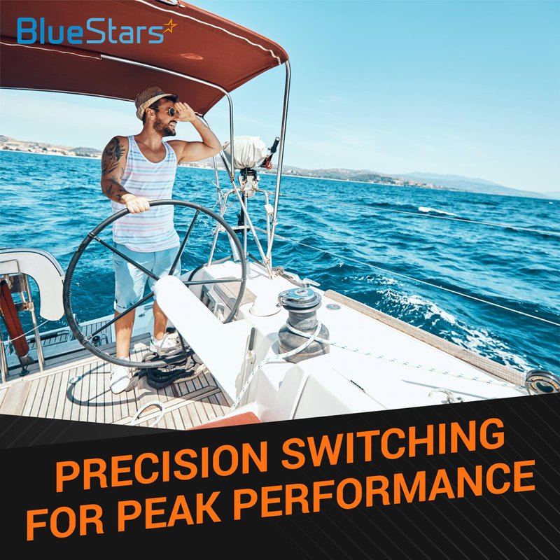 BlueStars Battery Isolator Selector Switch for Boat 50A Continuous 75A Intermittent 12V to 50V Water-Proof ON/Off Boats, Marines, Cars, Vehicles, Campers, RV, Motorcycles, Yachts