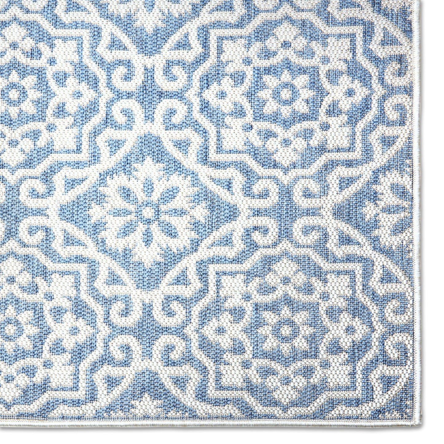 Nicole Miller New York Patio Country Julia Transitional Geometric Indoor/Outdoor Area Rug, Blue/Grey, 3'11"x5'2"