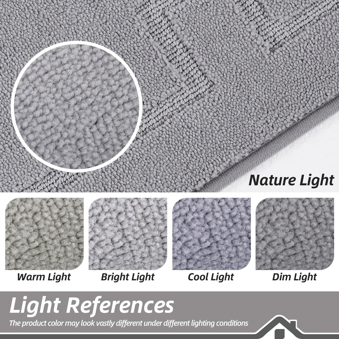 BEQHAUSE Door Mat 24" x 36", Non-Slip Door Mats Indoor Entryway Rugs Washable Low-Profile Absorbent and Dirt Trapper Floor Mats, Dog Door Mat for Front Back Door, Mud Wet Shoes & Paws, Light Grey
