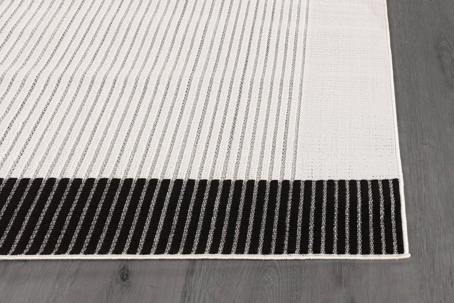 Luul Home Modern Micro Loop Indoor Area Rugs for Living Room Bedroom Kitchen Geometric Striped Black-White 9x12 Luxury Durable Low and High Pile Non-Shedding Stain Resistant Soft Area Carpet 9 x 12