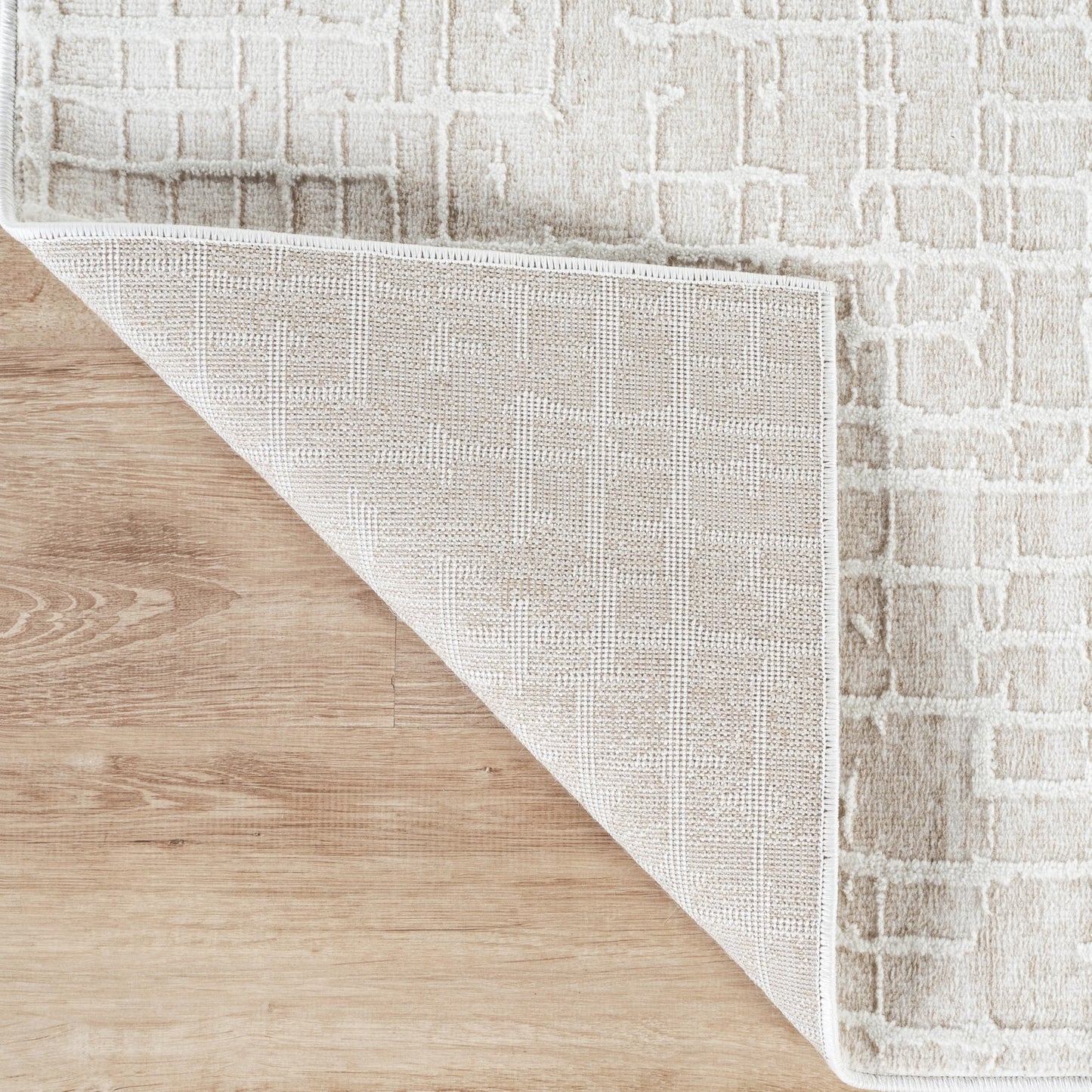 Abani Beige Area Rug - 6x9 Area Rugs for Bedroom - Vera Collection Geometric Grid Pattern - Non-Shedding, Easy to Clean Durable Rugs for Living Room, Bedroom or Office, Pet & Child Friendly